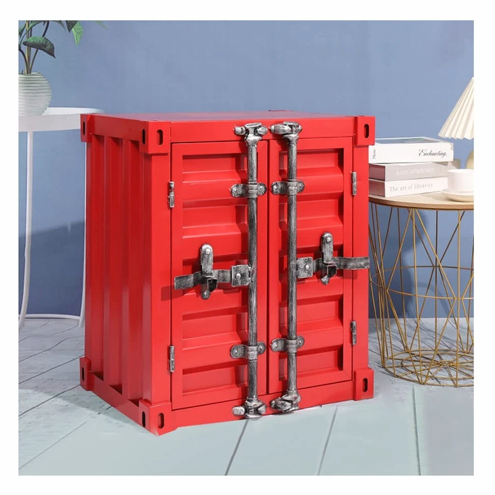 Armadio Ferro Armadietto Industriale retrò in Metallo, Camera da Letto/dormitorio/Sala Giochi for Ragazzi, armadietti creativi, armadietti for dipendenti nel seminterrato del Garage (Color : Red, Si