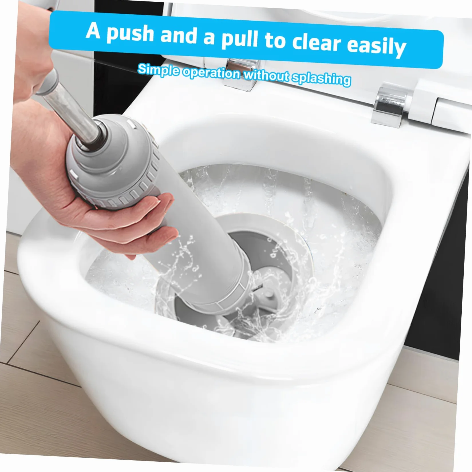 TEHAUX Sturatubi ad Aria Compressa per WC in Acciaio Inossidabile e Pp, ad Alta Pressione, Facile da Usare, per Bagno e Cucina, Vasca e Lavandino