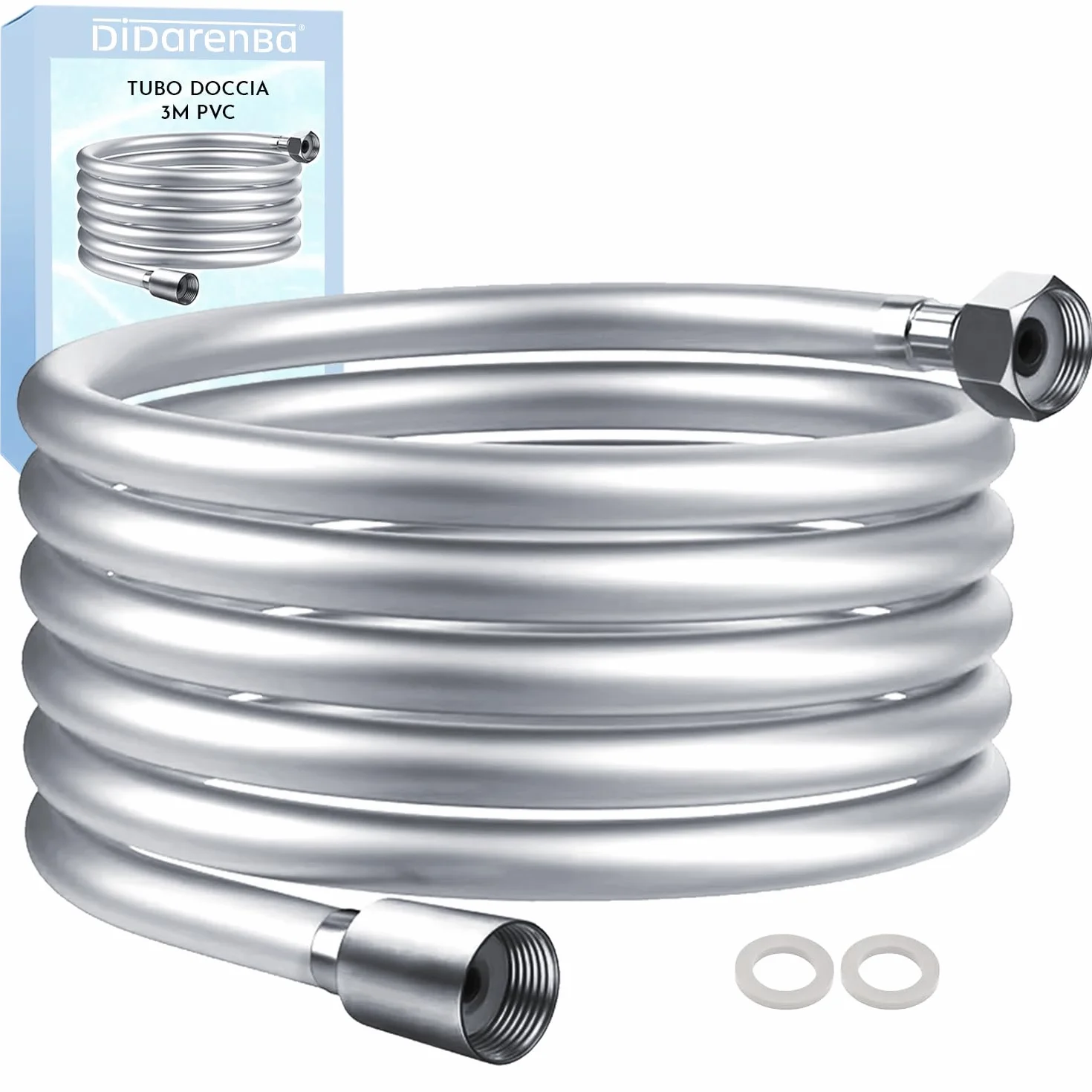 Tubo doccia 3 metri pvc flessibile raccordo universale antitorsione flessibile doccia 3m tubo flessibile doccia