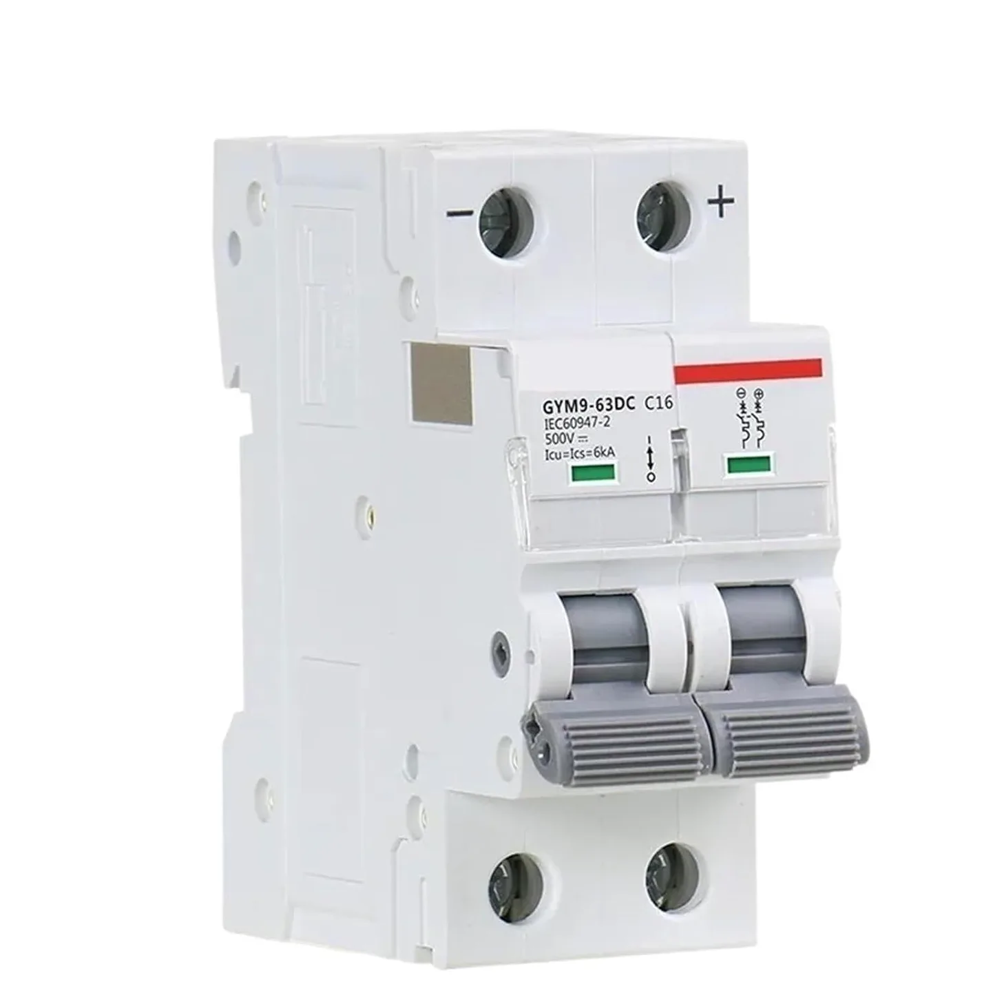 Interruttore magnetotermico DC DIN Rail 6KA 2P 500V Mini DC 6A 10A 16A 20A 25A 32A 40A 50A 63A 1 pz(6 Years)