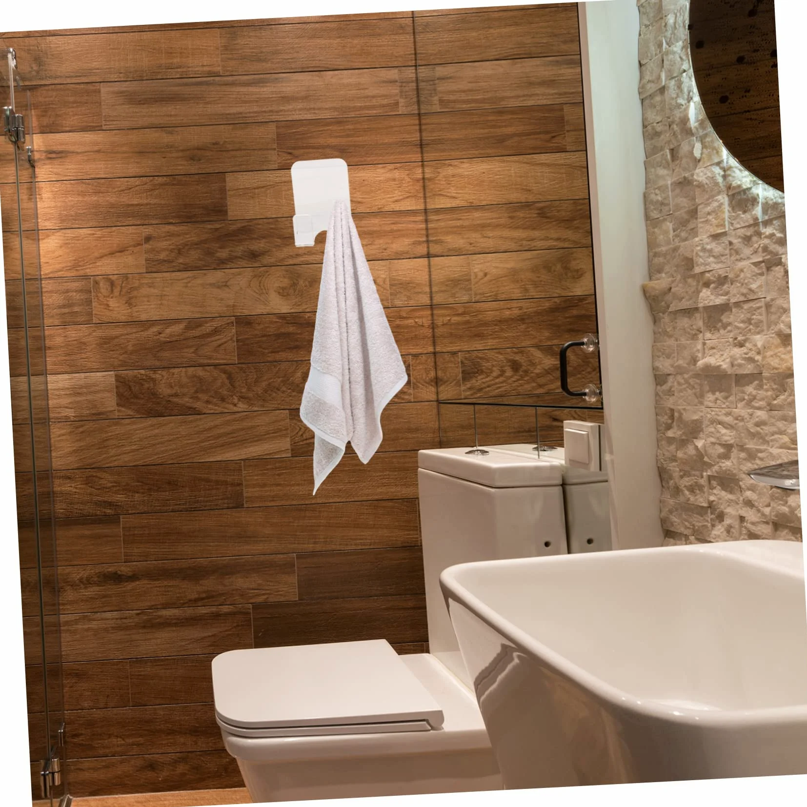 Housoutil 16pezzi Gancio Adesivo Multifunzionale Per Bagno e Cucina Da Ottimizza Lo Spazio Verticale Per Asciugamani e Accessori Design Elegante e Resistente