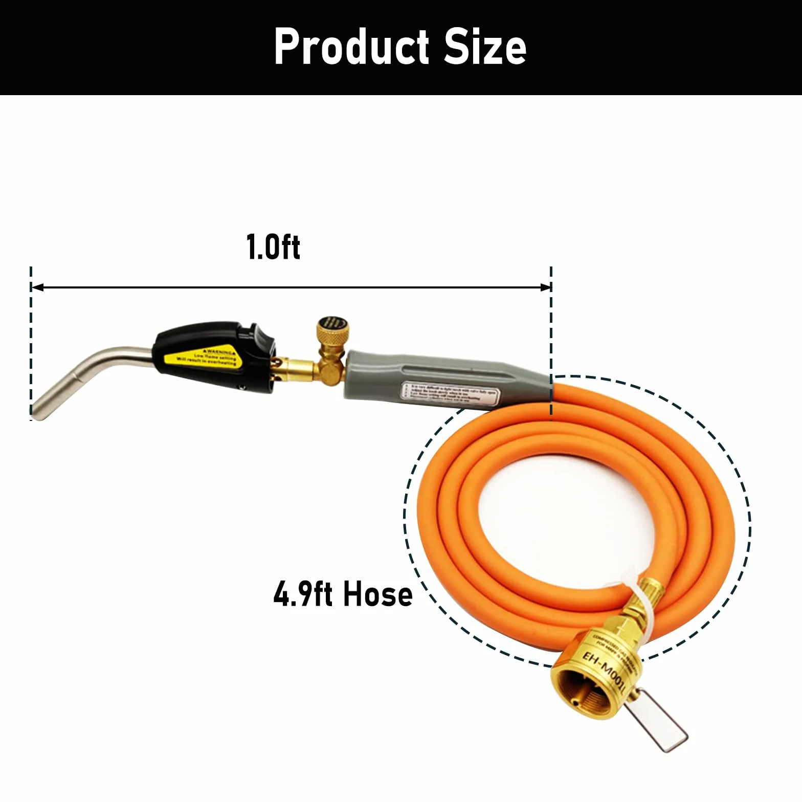 MAPP Torcia a propano CGA600 brasatura testa a gas tubo 1,2 m innesco automatico