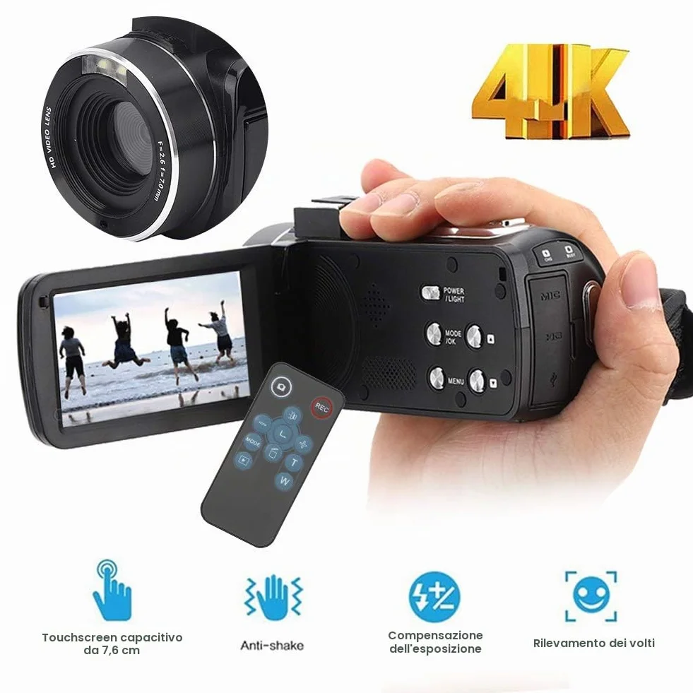 camera 4k camera 4k Videocamera digitale, videocamera 4K anti-vibrazioni Videocamere Videocamere Video digitale ad alta definizione Zoom 18X IPS da 3 pollici Touchscreen adatto pe