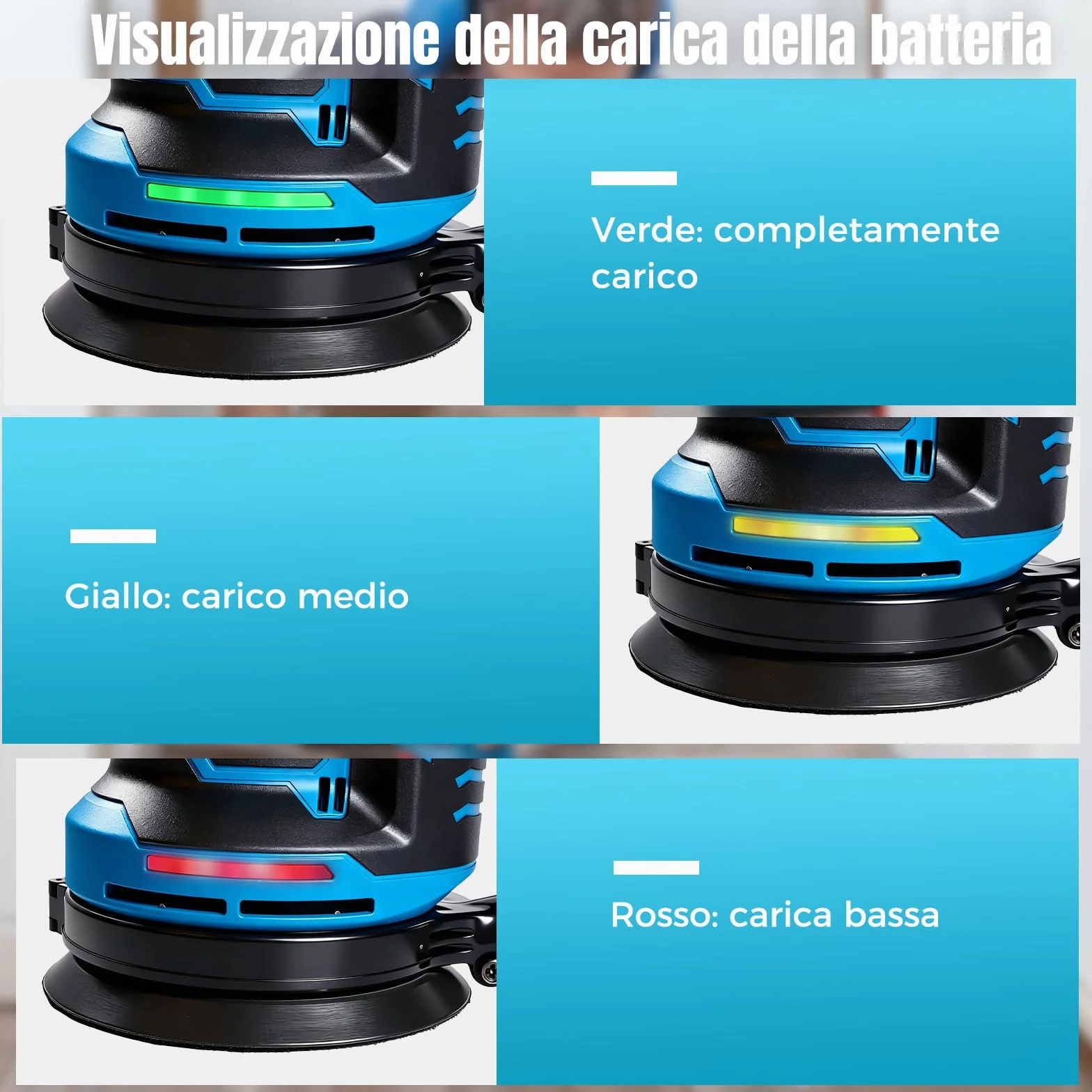 Bostar Levigatrice Rotorbitale a Batteria 18V, Ø125mm Motore Brushless, 2 Batterie 3.0Ah, Max. 21000 Giri/min, 6 Velocità, Sacco Polvere, Levigatrice Orbitale per Legno e Auto, Compatibile Makita 18V