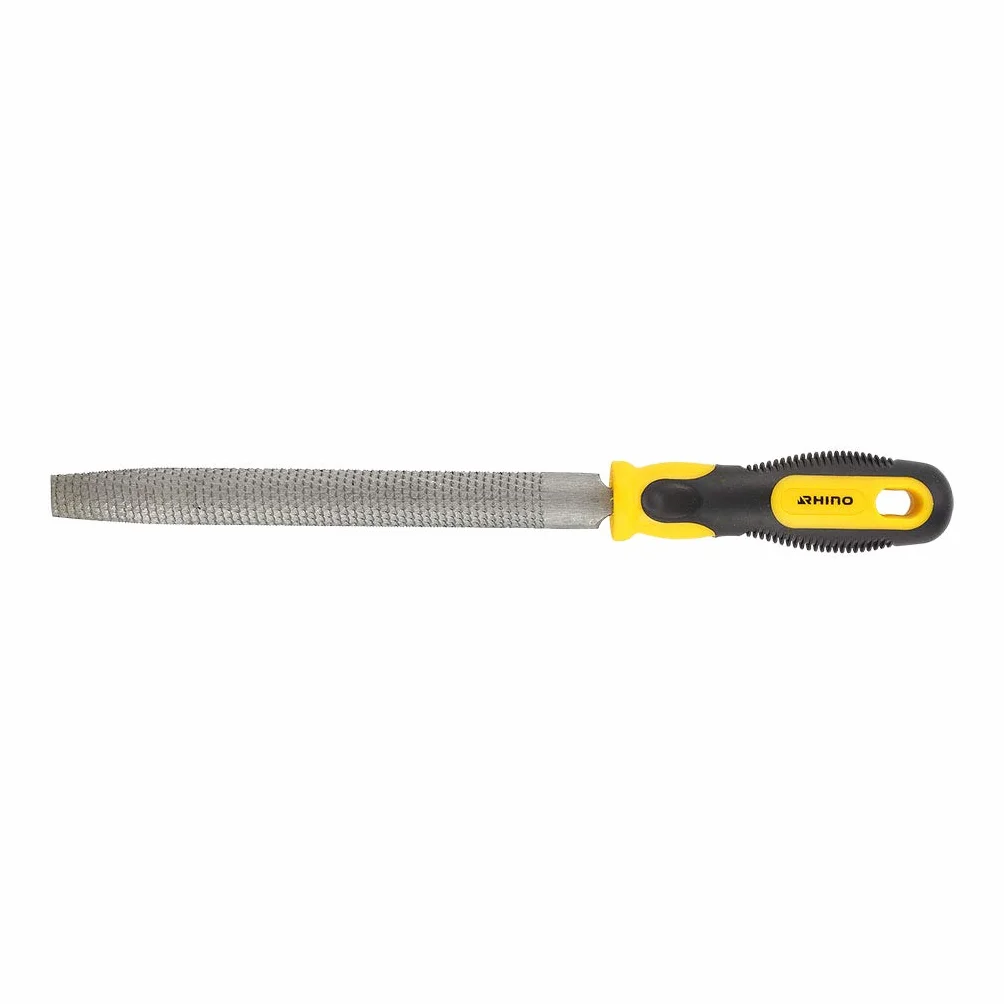 Rhino 43182 Grattugia 1/2 a mezza tonda per legno 200 mm manico ergonomico bimateriale
