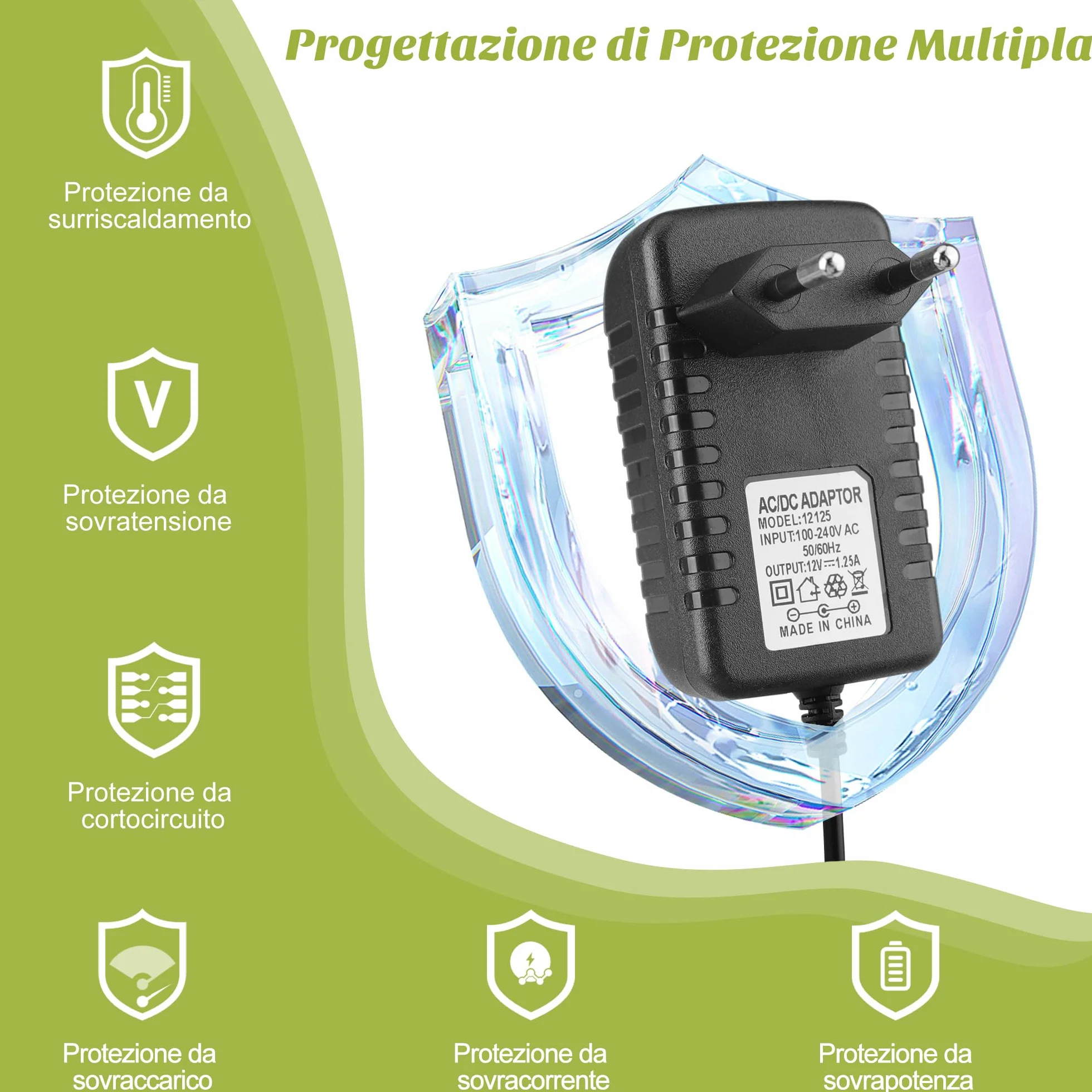 Xahpower 15W Caricatore per Echo Dot (3a/4a generazione), 12V Cavo Alimentatore Compatibile con Echo Show 5 (1a/2a generazione), Echo Dot (3a/4a generazione) con Orologio, Echo Spot e Fire TV Cube