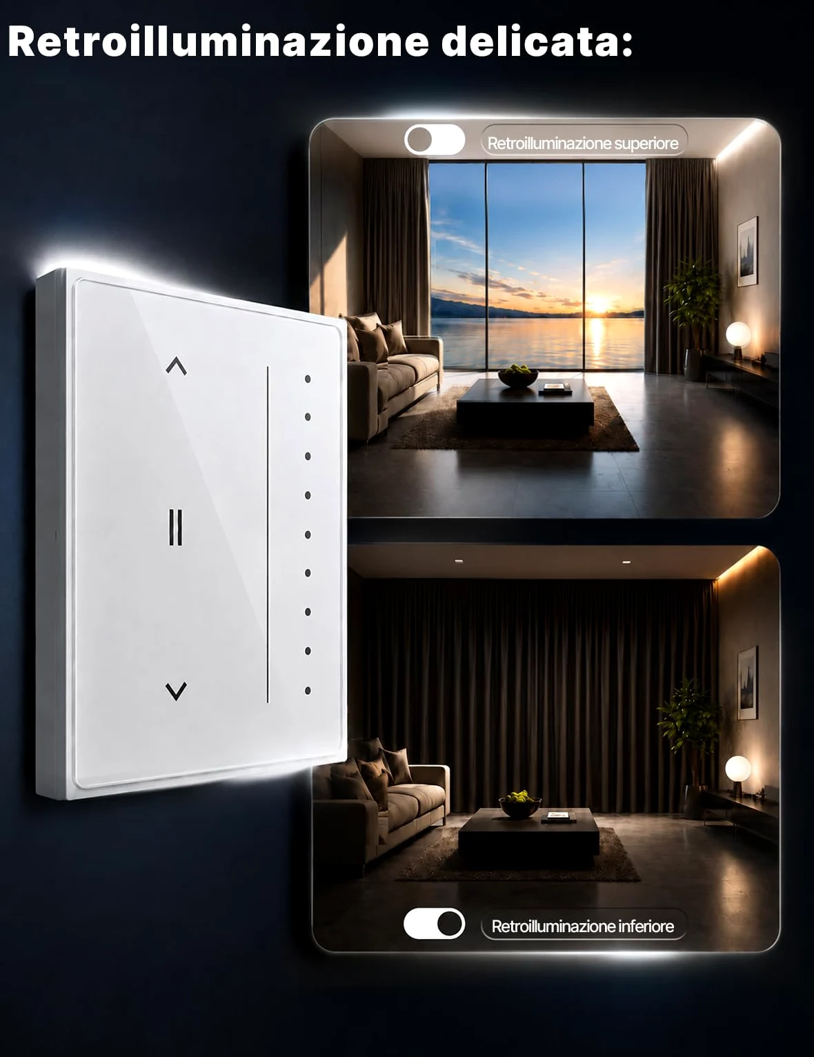 MOES Zigbee Interruttore per tapparelle intelligente | Da incasso, regolazione percentuale, timer, compatibile Alexa/Google, filo neutro richiesto
