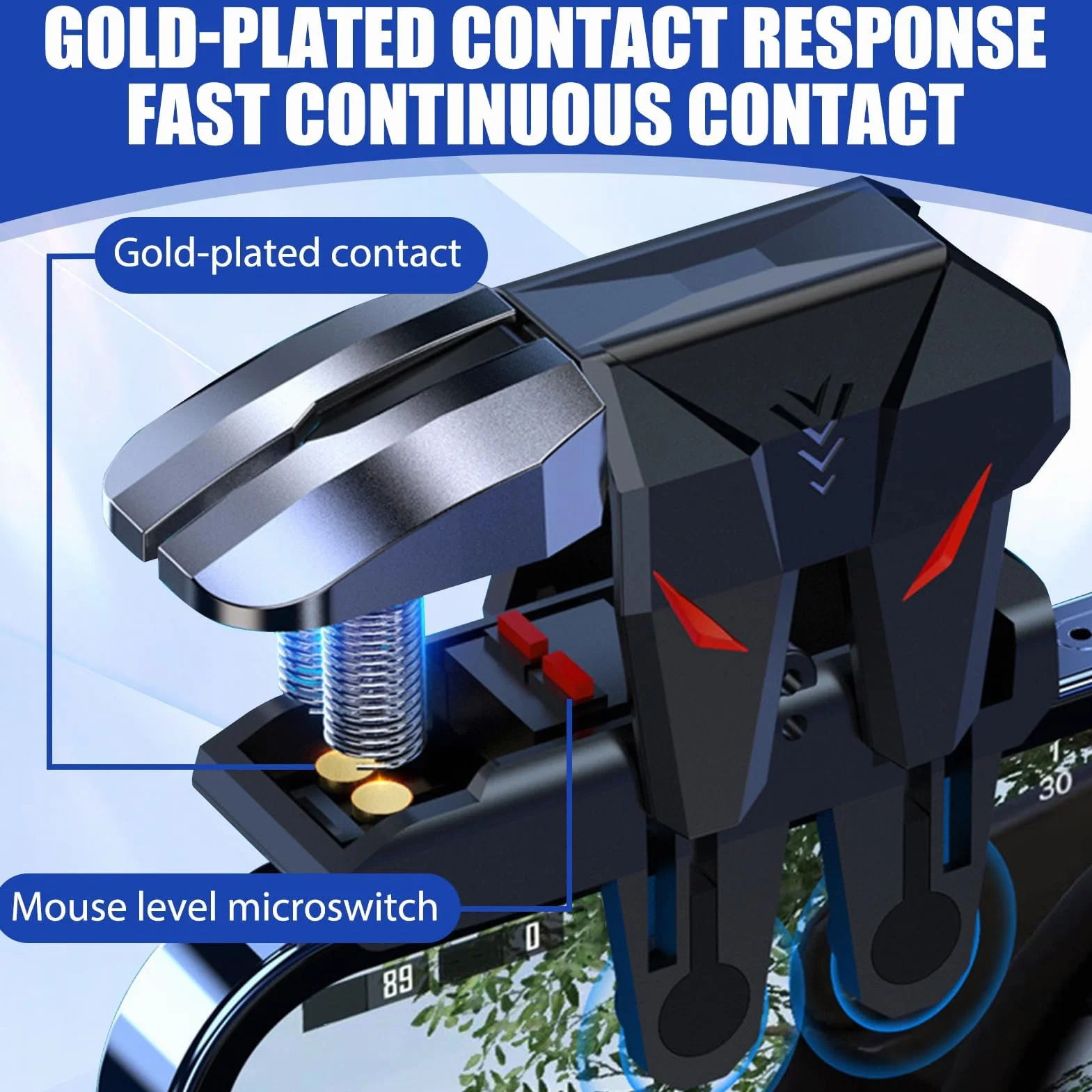 Novstuf Triggers 6 Dita Joystick Controller per PUBG COD, Rapid-Fire Tiro Joystick Controller Amartphone Sensibilità Alta Protezione Schermo Compatibile con Telefono Smartphone Android e iPhone