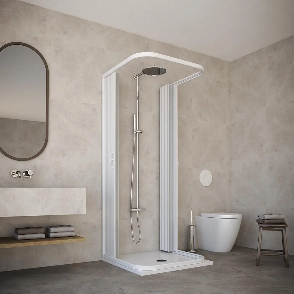 HD CASA Box Doccia a Soffietto Dora 75x75x75 cm Cabina Angolare Salvaspazio PVC Made in Italy