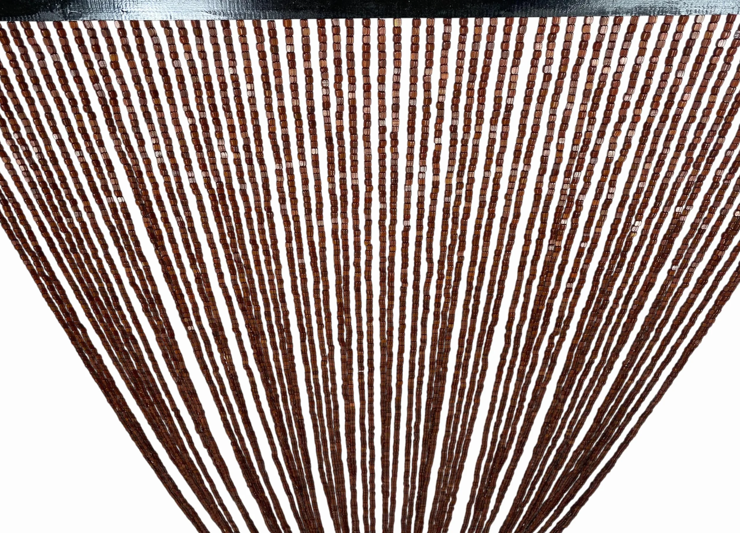 Tex family Tenda Perline Legno Marrone Handmade Natura - Fili Bamboo 100% Naturale - Asta Nera - Uso Interno - Decorazione Porta - Cm. 120x220
