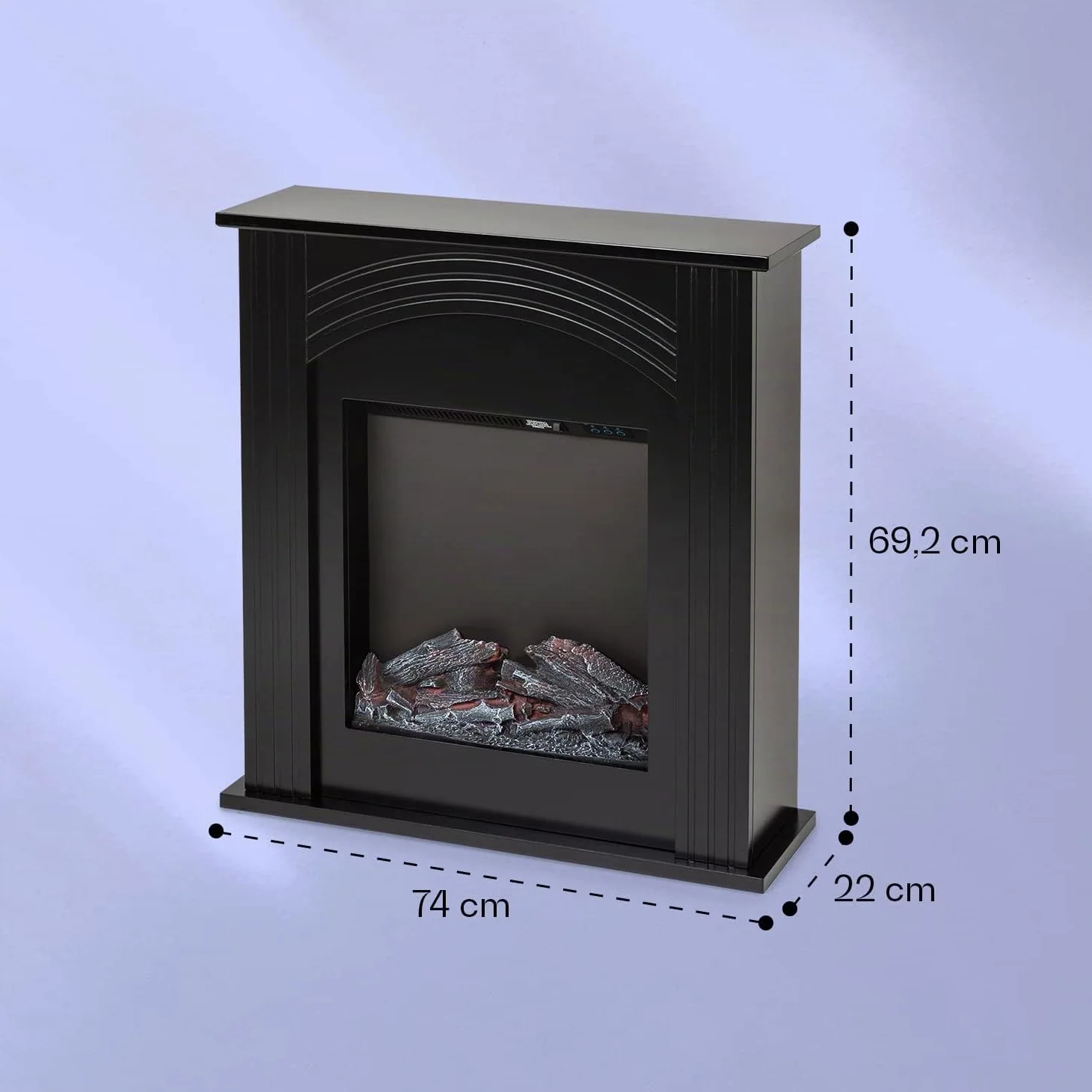 Klarstein Elbrus - Camino Elettrico, Caminetto con 2000 W, Tecnologia LED, Camino Finto con Telecomando, Nero