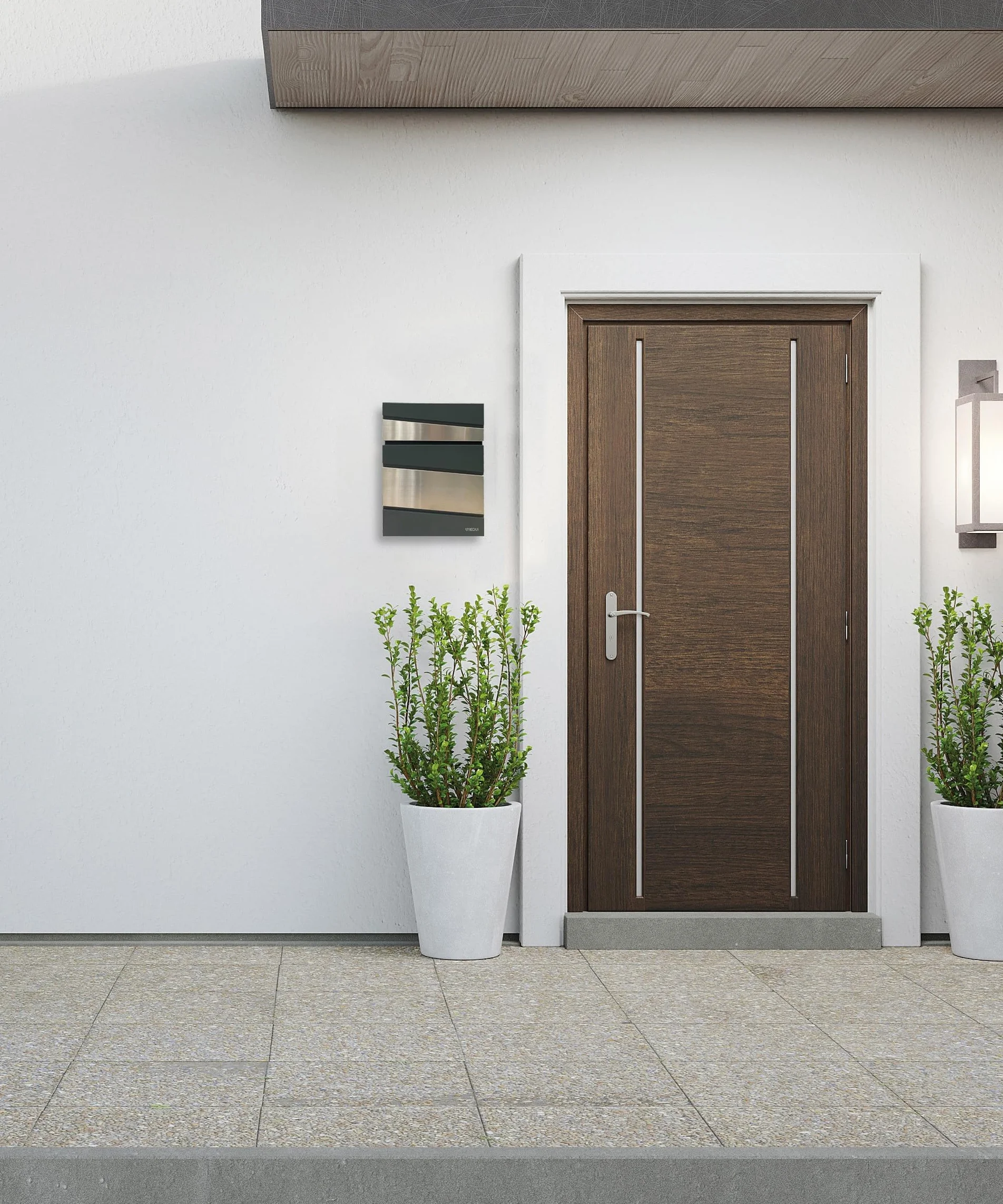 ARREGUI Flysch Cassetta Postale Acciaio Formato M DIN A4 Grigio Antracite Acciaio Inossidabile Parete Moderna
