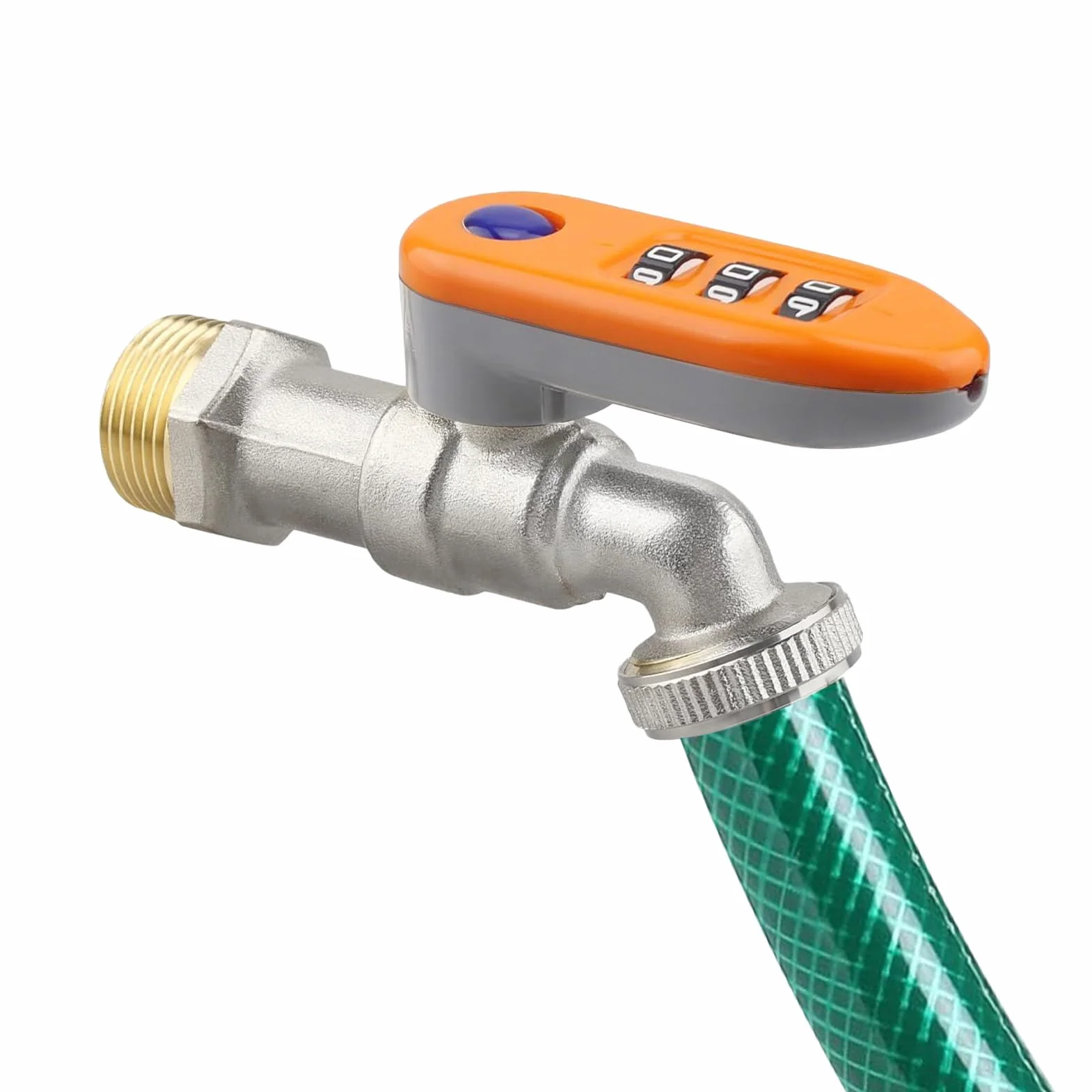 Bavaglino per tubo da esterno con chiusura a combinazione, meccanismo di controllo del flusso del giardino