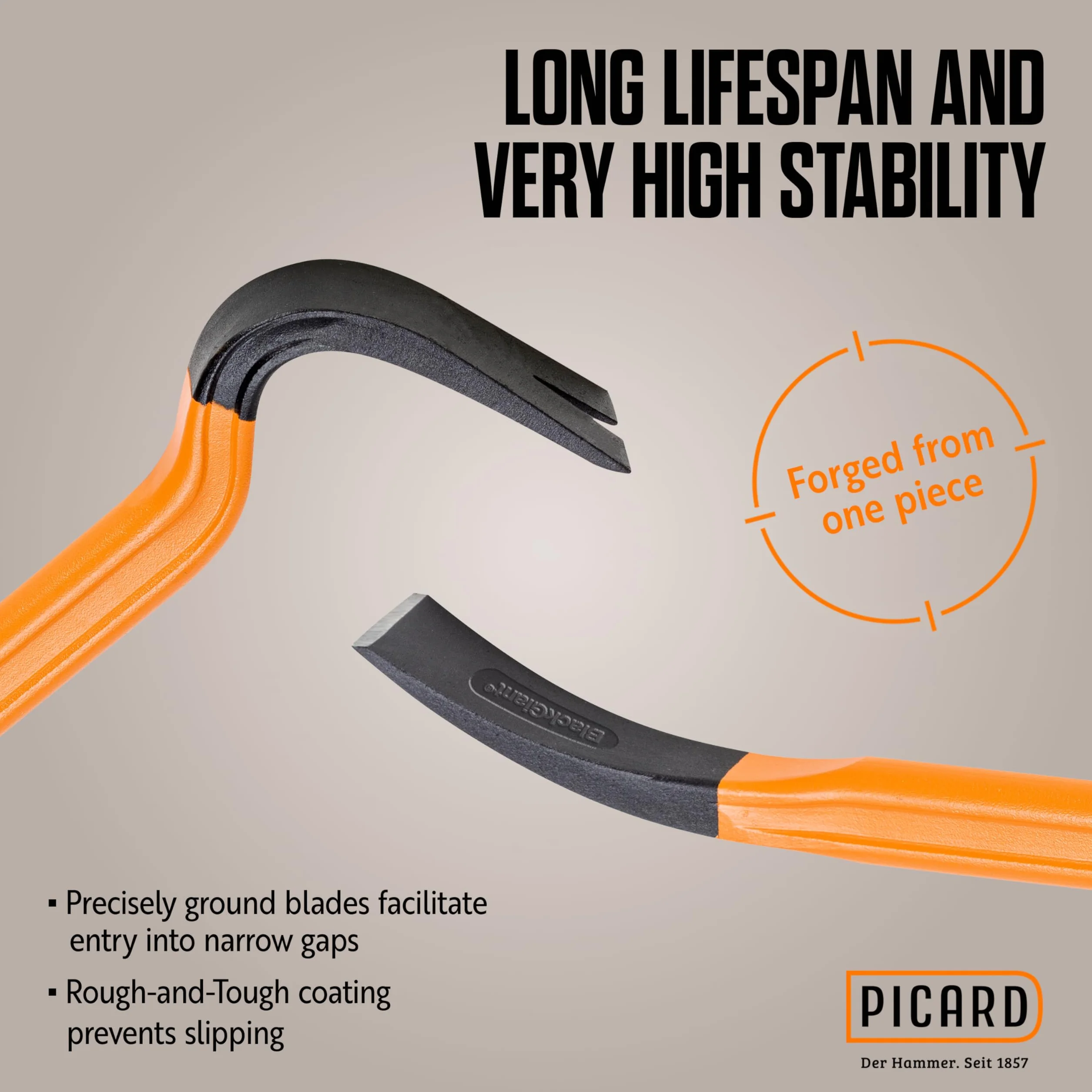 PICARD Leva chiodi BlackGiant® Bar No. 46Z 61 cm Palanchino professionale in acciaio forgiato
