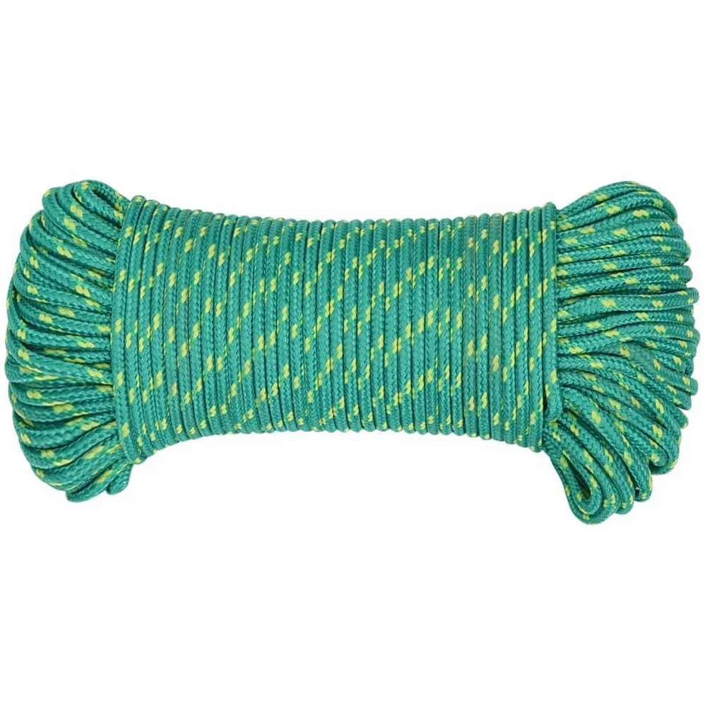 Corda per barca, verde, 3 mm, 25 m, in polipropilene, robusta, resistente alle intemperie, antistrappo, per barca, vela, campeggio, attività all'aperto, casa, officina, fissaggio e legatura
