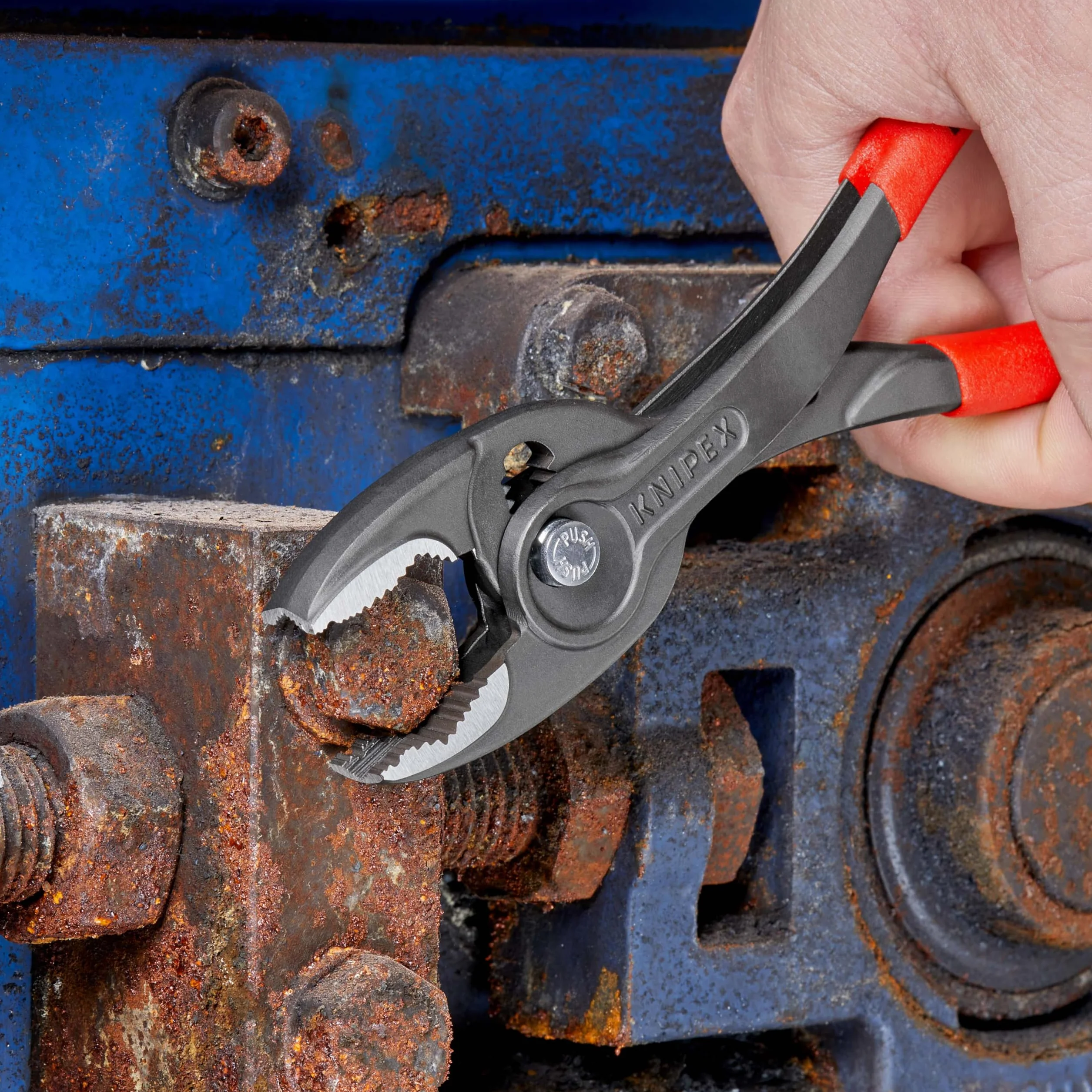 KNIPEX TwinGrip Pinza a presa frontale e laterale in confezione Self-service bonderizzata grigia Rivestiti in resina sintetica antiscivolo, 82 01 200