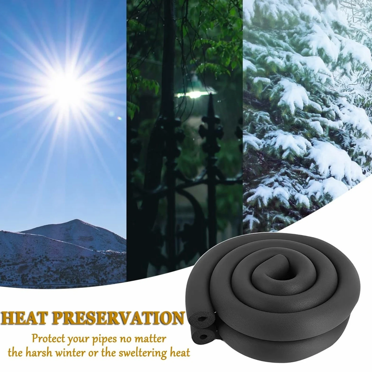 tubo isolante in schiuma, Protezione antigelo for tubi isolanti in schiuma nera 22-76 mm x 30(22mm)