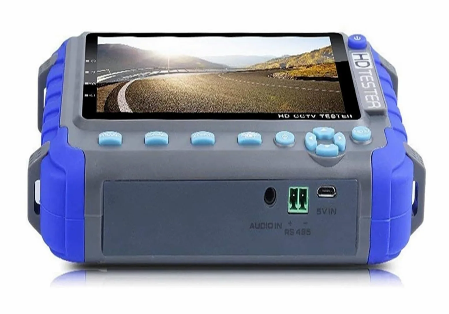 Tester CCTV, Tester CCTV 4 in 1 da 5 pollici, tester di videosorveglianza AHD TVI CVI supporta telecamera con uscita 8MP, 12V portatile
