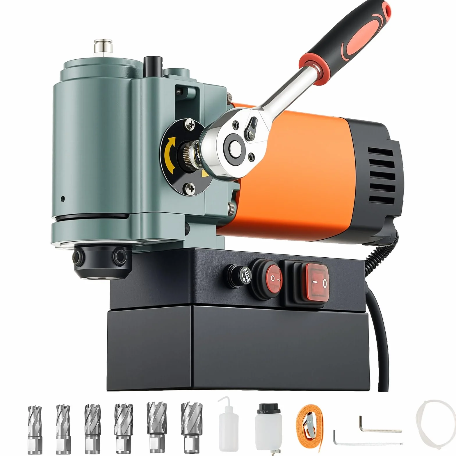 VEVOR Trapano a Colonna Magnetico a Basso Profilo 1300 W, Diametro Foratura 35 mm, Potenza 10000 N