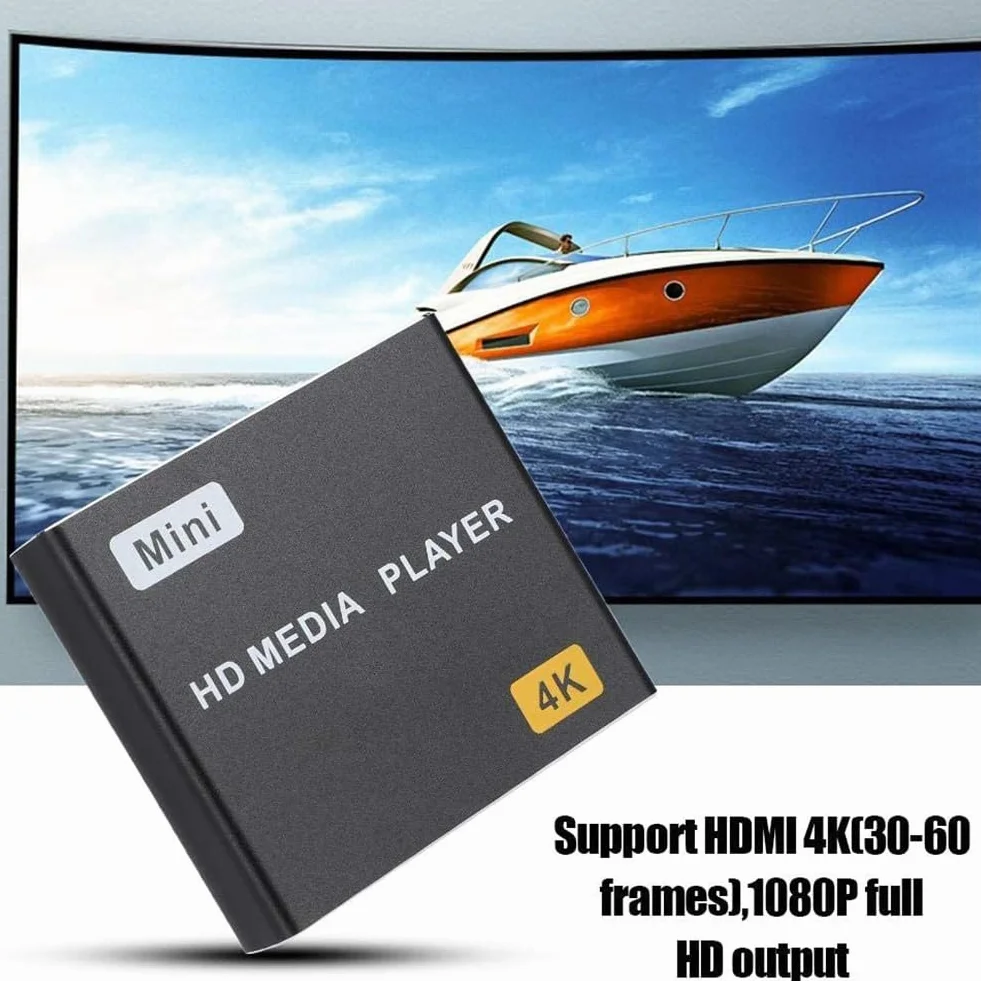 Mini 4K HDD Media Player Car U Disk Player 1080P con Unità USB/Schede SD Spina UE