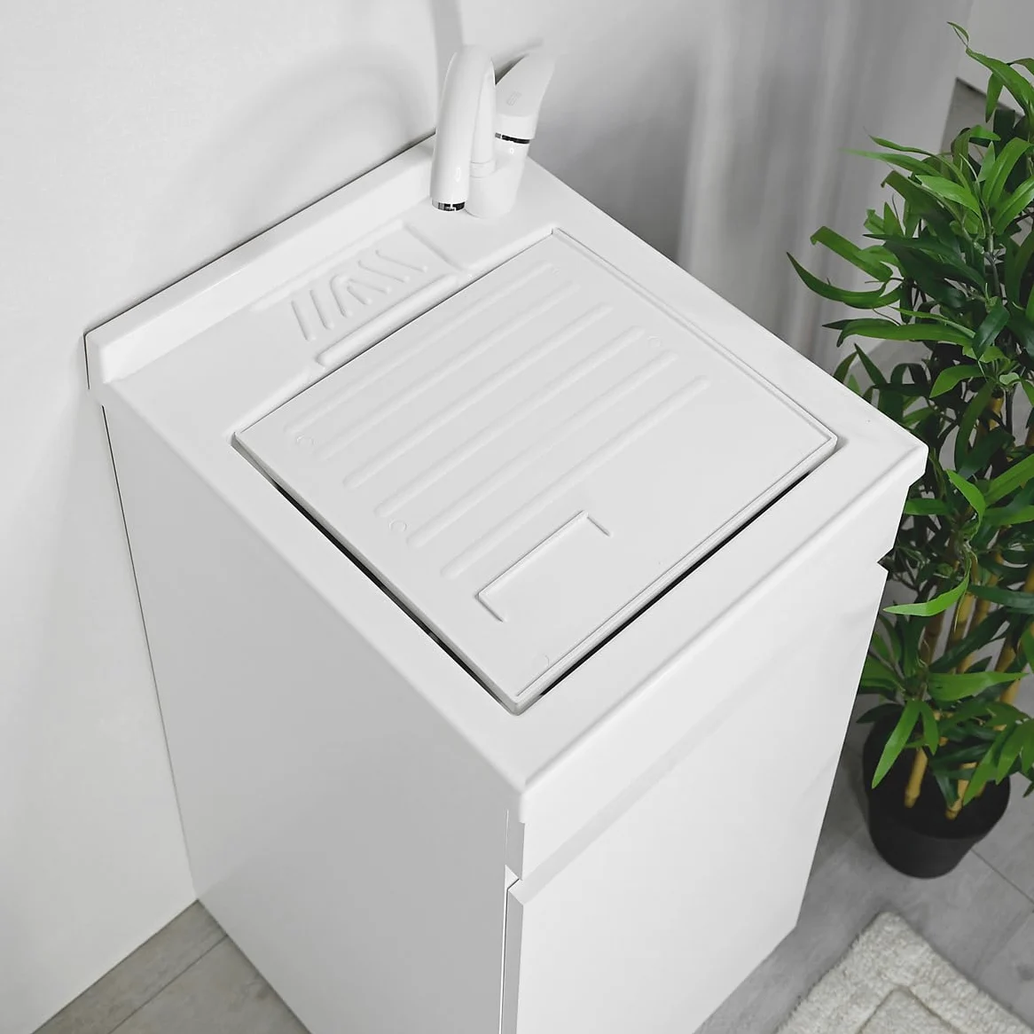 Ceramica Tuscia ZARA Mobile Lavatoio Lavanderia con Vasca in Resina PP (45x50)