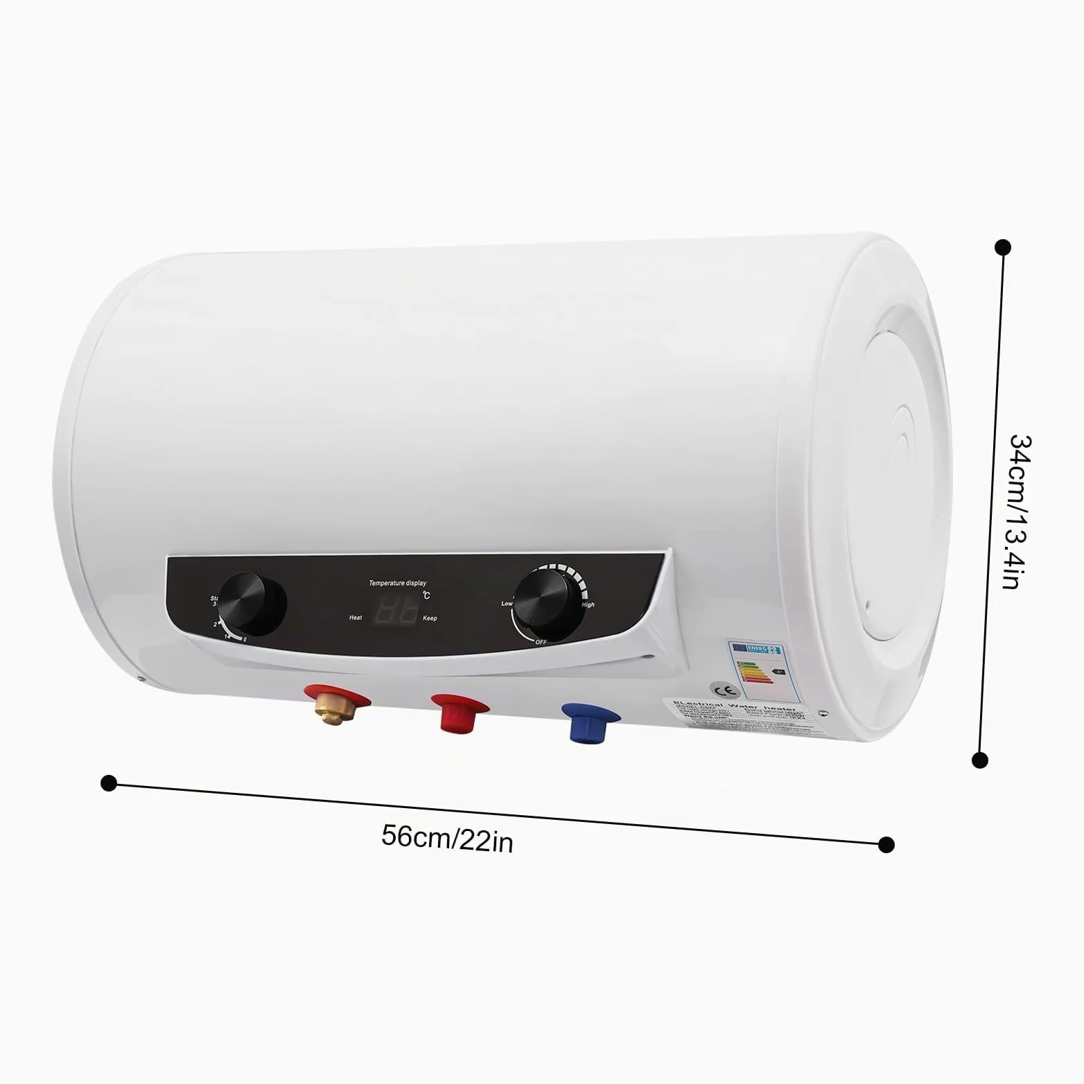 35L Scaldacqua Elettrico, Riscaldatore Istantaneo per Doccia, 2000W Boiler con Doccia & Rubinetto, Scaldacqua per Bagno & Cucina, Protezione IPX4, Bianco