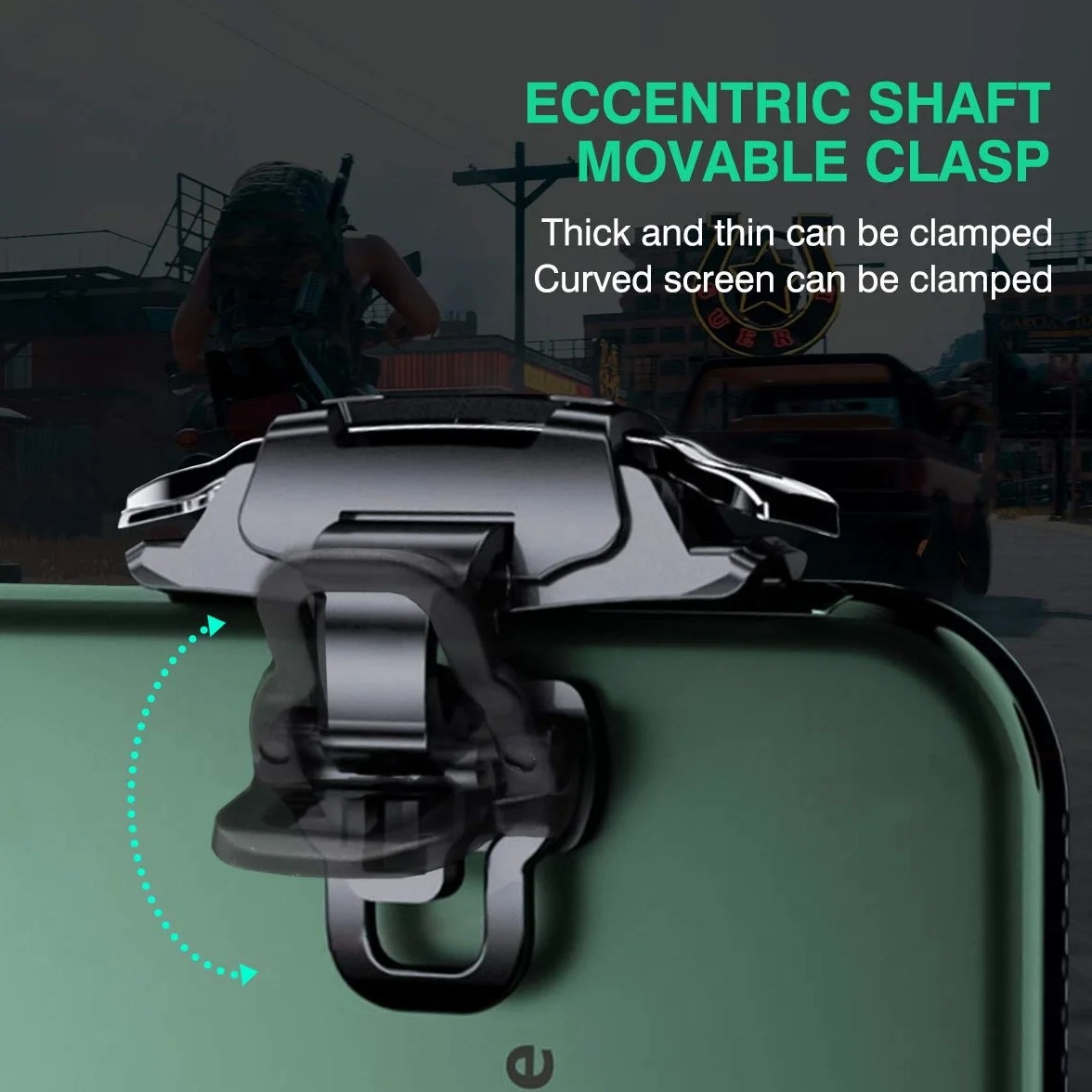 Newseego Trigger di Gioco Mobili PUBG, Controller Sensible per Smartphone L1R1 Pulsante di Gioco di Shoot&Aim Accessori di Telefono per Knives Out/PUBG/Rules of Survival per Android e iOS(1 Paio)-Nero