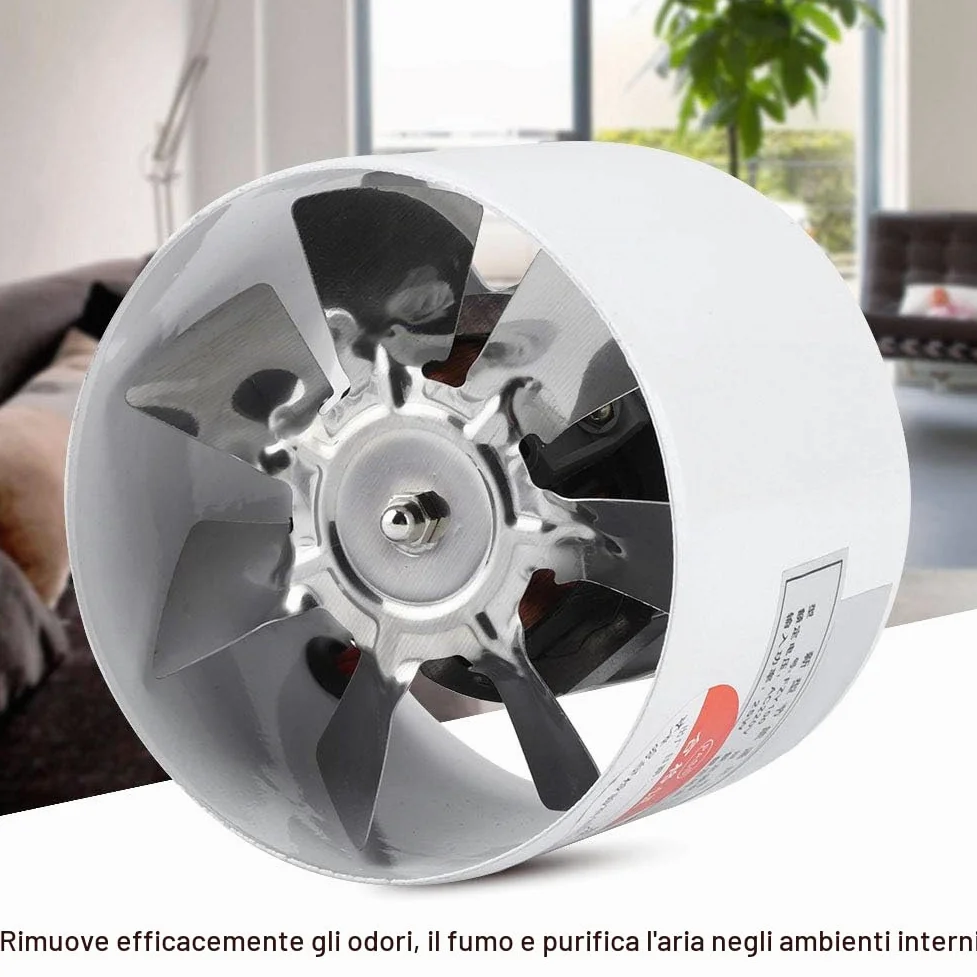 Zerodis Estrattore d'aria Ventilatore di estrazione per bagno, garage, ventilatore da incasso 200 m³/H flusso d'aria e 40 db, potenza 30 W