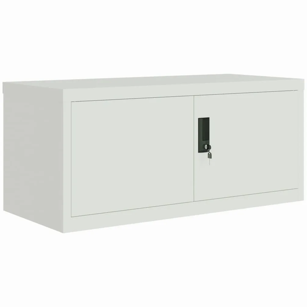SYDE Raccoglitore in acciaio grigio chiaro, 90 x 40 x 110 cm | Con serratura, ripiano regolabile, verniciato a polvere, fissaggio a parete incluso