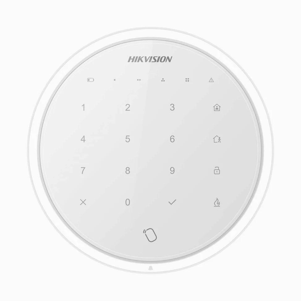 Hikvision Tastiera di Comando Touch Radio, Lettore Mifare Integrato, 10 Tasti, LED e Buzzer, Alimentazione 3 VDC- DS-PKA-WLM-868