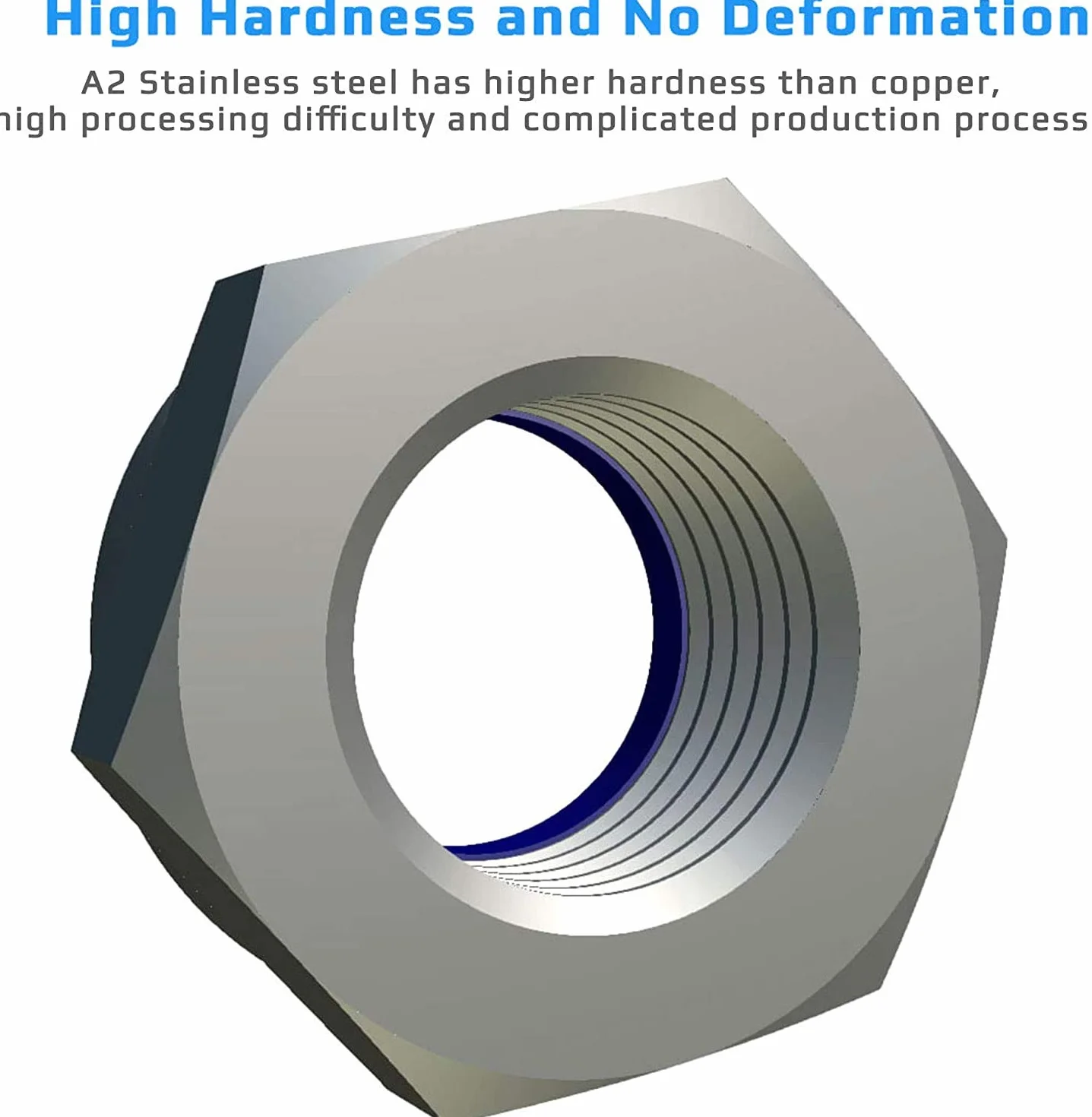Dado Flangiato Bloccaggio ISO 10511 DIN 985 M6 Acciaio Antisvitamento Autobloccante Con Nylon 25 szt.