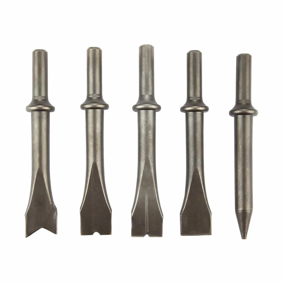 Scalpello martello pneumatico 5pcs 150/190/250 mm manico tondo 10mm