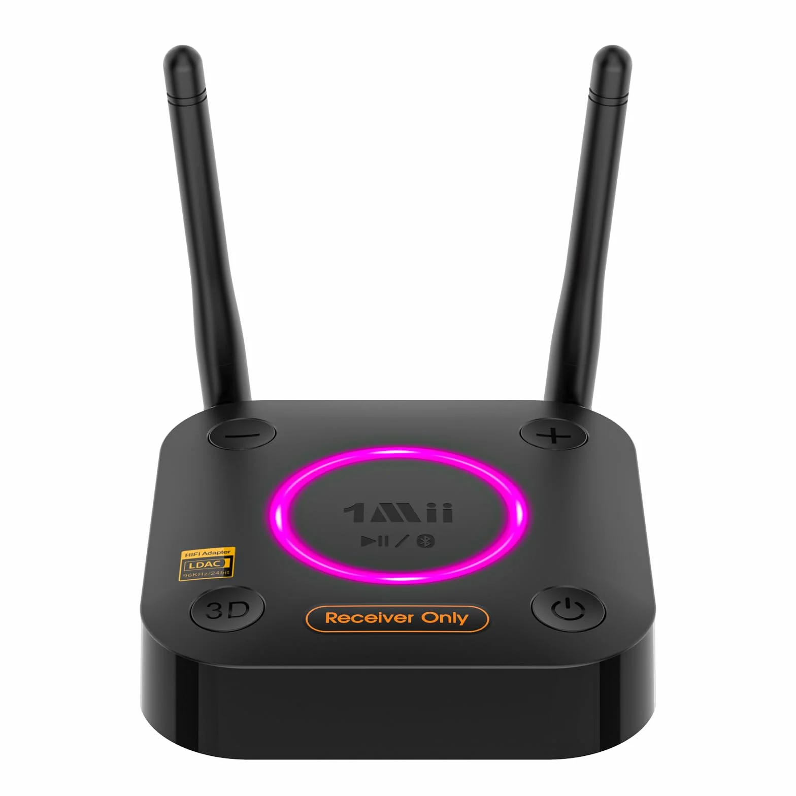 1Mii B06Ultra Ricevitore Bluetooth 5.3 HiFi con Hi-Res LDAC, Adattatore Audio Bluetooth Wireless con DAC Audiofilo, 3D Surround aptX HD/Bassa Latenza, Uscita Ottica/Coassiale/AUX 3.5mm per Stereo