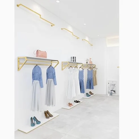 Scaffali galleggianti resistenti – Appendiabiti da parete per negozi di abbigliamento, organizer per camera da letto, appendiabiti per soluzione di stoccaggio vestiti