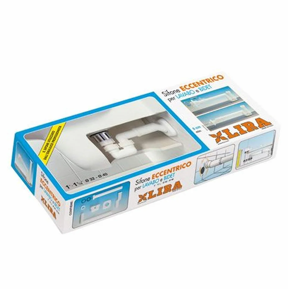 Lira Sifone Salvaspazio Eccentrico per Lavabo e Bidet 1″ 1/4 (40 mm) Attacco 1″ (32 mm)