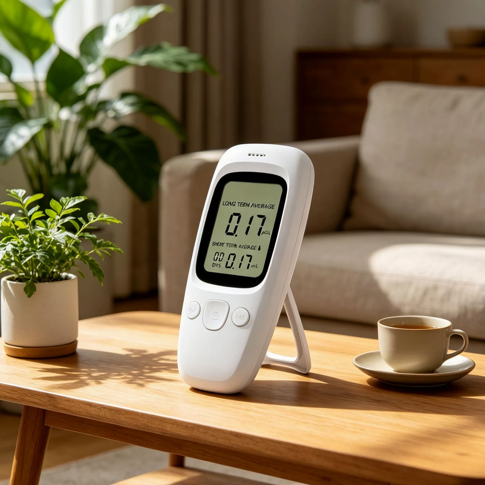 Monitor Digitale per Rilevatore di Radon Portatile con Display LCD per Uso Domestico a Lungo Termine Alimentato a Batteria