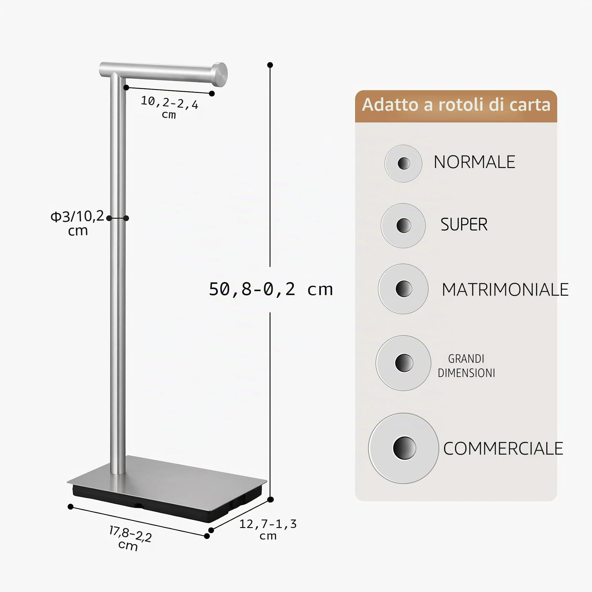 KES Porta Carta Igienica Autoportante Supporto per Bagno Porta Carta Igienica Acciaio Inossidabile Acciaio Spazzolato, BPH286S1A-2 | Base ponderata in acciaio inox SUS304, finitura spazzolata, BPH286S1A-2