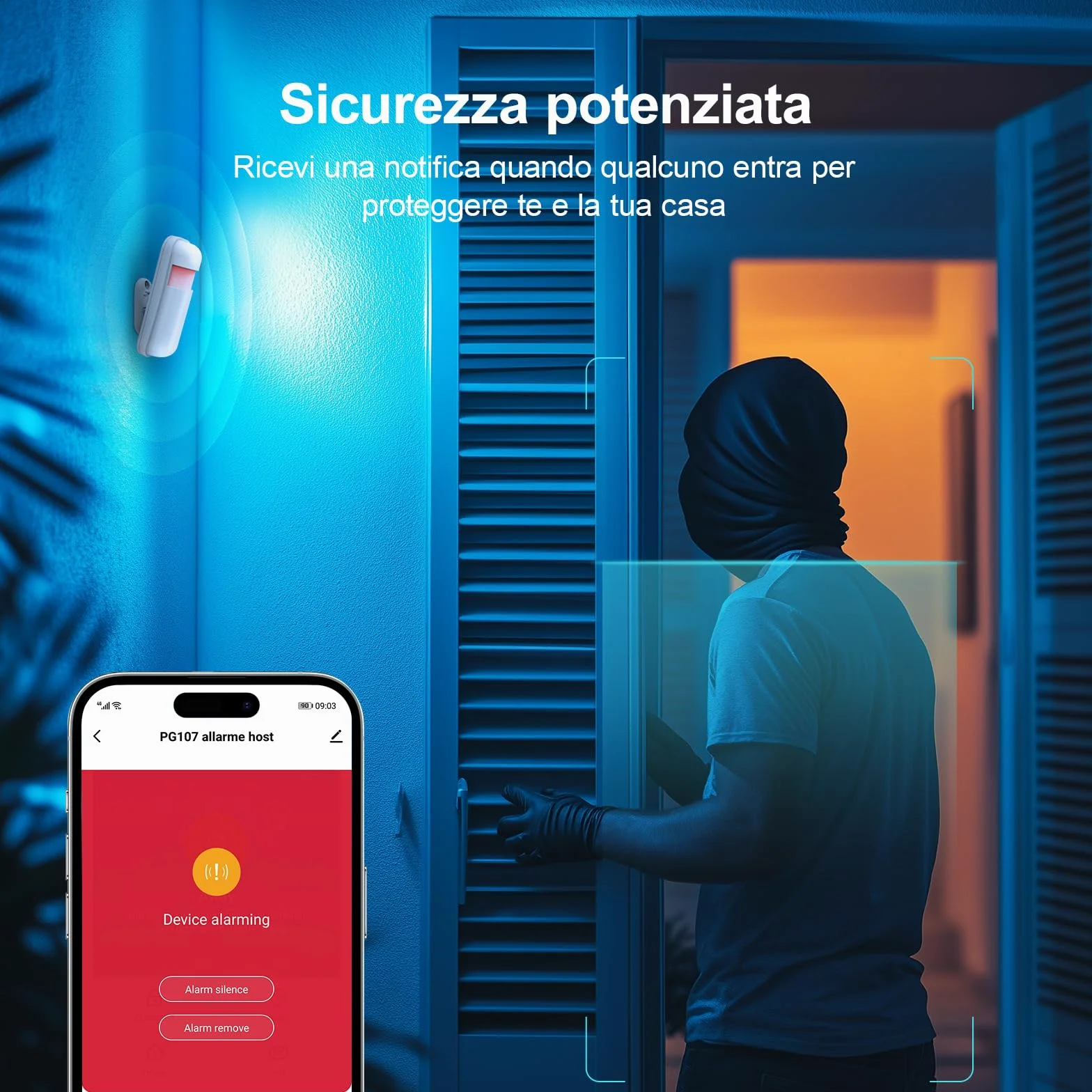 LWOHSI Sistema Di Sicurezza Domestica,GSM 4G+WiFi Allarme Casa Senza Fili,Allarme Antifurto Domestico Touch Screen da 4,3",Compatibile con Alexa Google Home