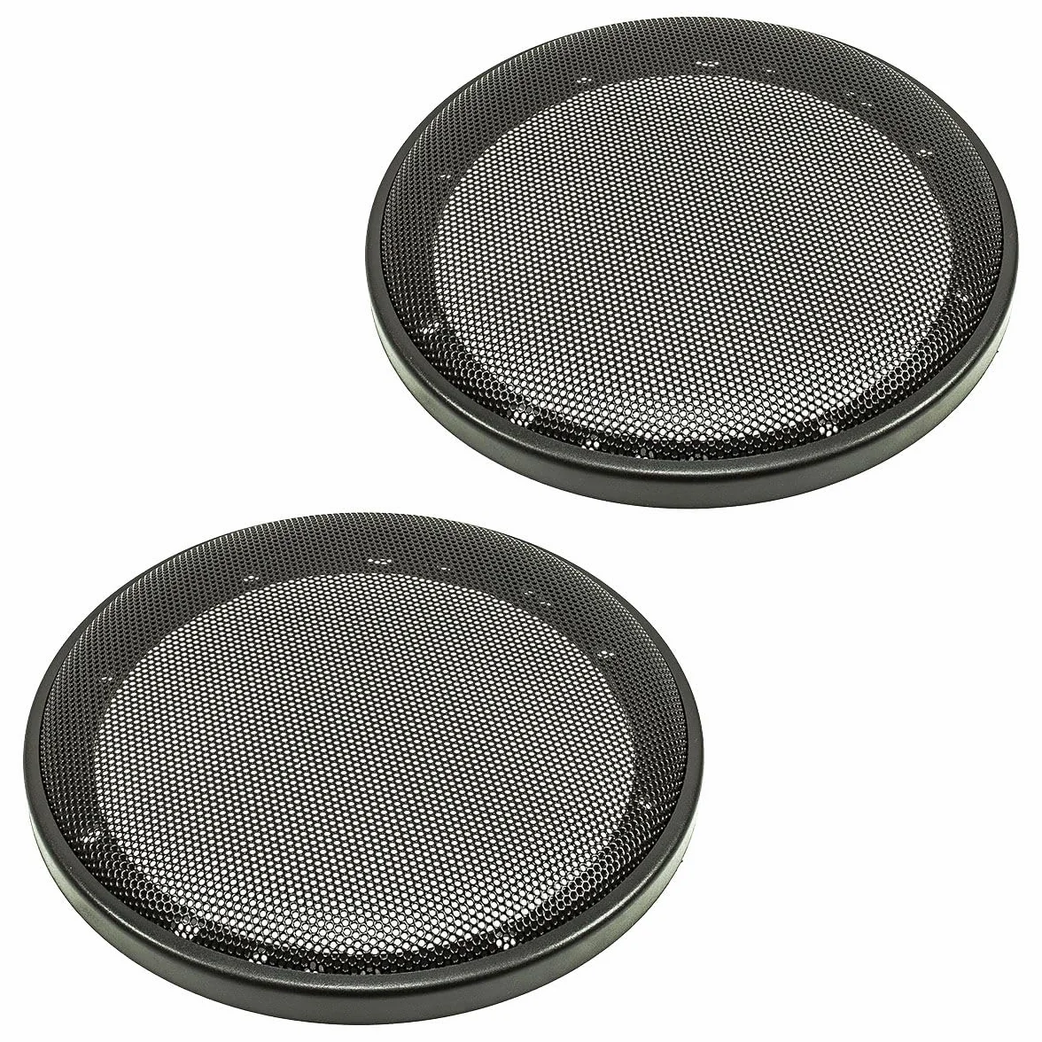 tomzz Audio 2800-002 Griglia dell'altoparlante per altoparlante 165mm DIN anello di plastica nero in 2 pezzi con set di griglie in metallo