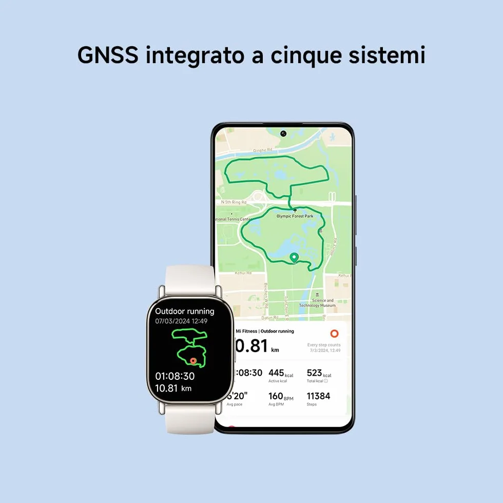 Xiaomi Redmi Watch 5 Lite, Smartwatch con display AMOLED 50mm, GNSS integrato, Chiamate Bluetooth, Autonomia 18 giorni, Resistenza Acqua 5ATM, Monitoraggio Salute e Sonno, 150+ modalità Fitness