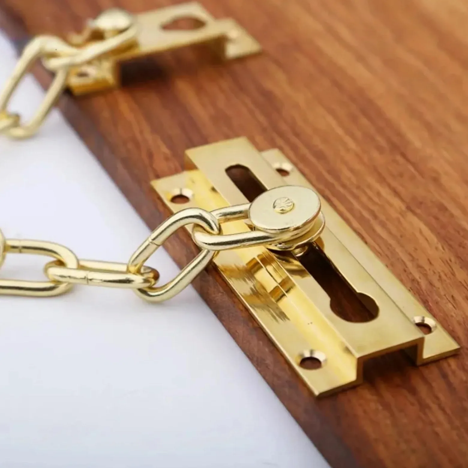 Catena antifurto in ottone massiccio con serratura dorata for porte e finestre Per Porta