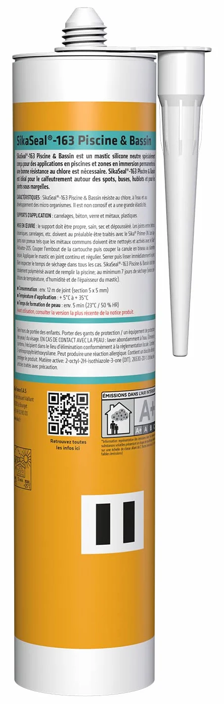 SikaSeal-163 Sigillante silicone per immersione trasparente 300 ml resistente al cloro
