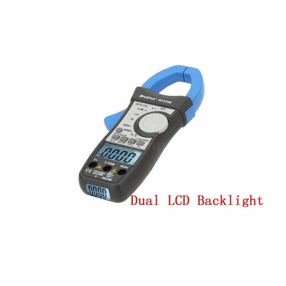 HoldPeak HP-870N Pinza Amperometrica True RMS Autorange CA/CC fino a 1000A Tensione 1000V Temperatura Frequenza Capacità