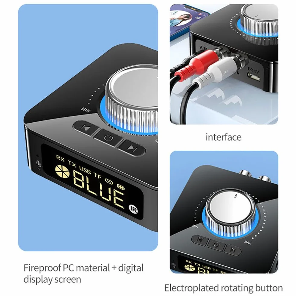 DollaTek Adattatore audio wireless 2 in 1 compatibile con Bluetooth Trasmettitore ricevitore leggero per TV PC Stereo Connect Speaker Cuffie