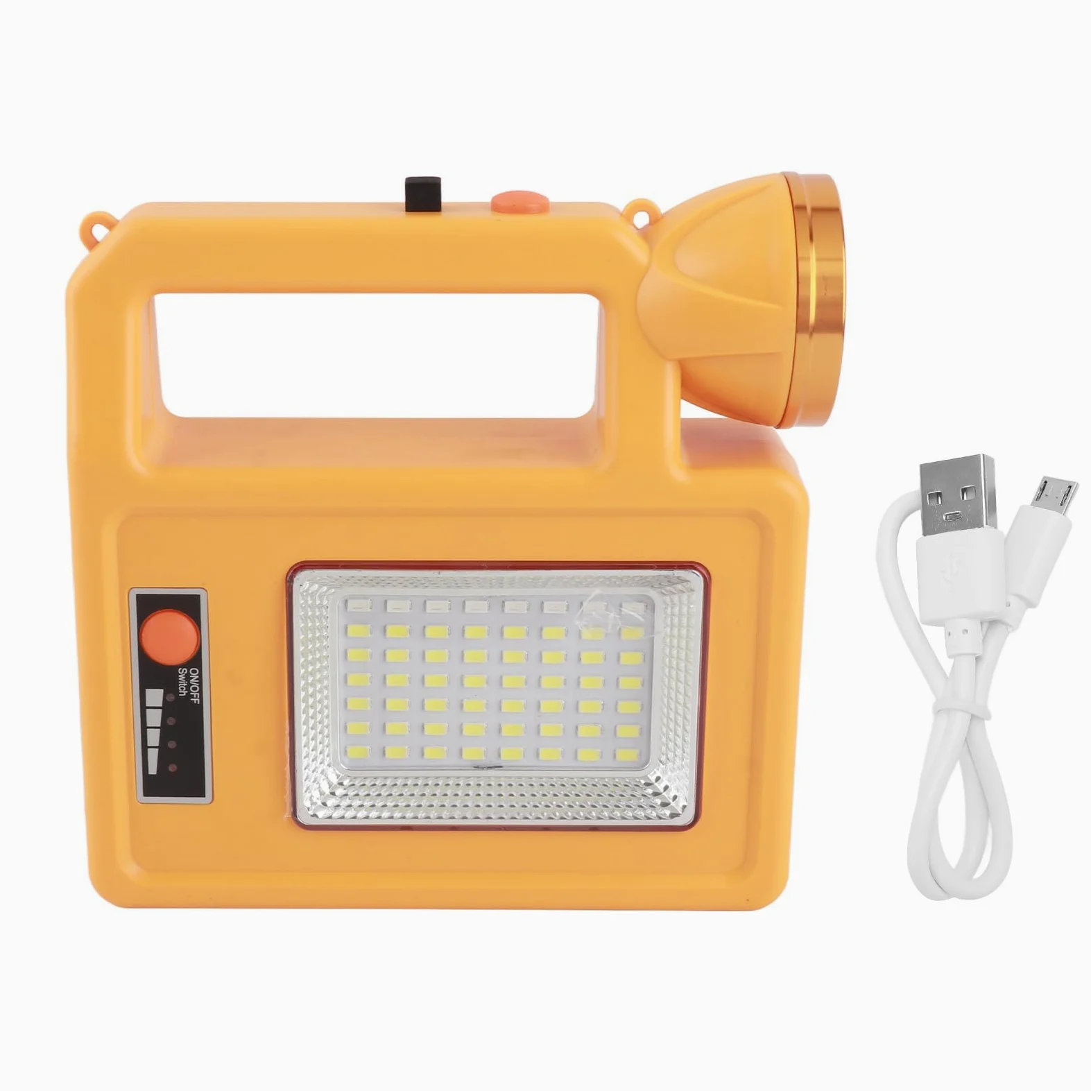 Torcia Solare LED Ricaricabile Impermeabile Multifunzione per Campeggio Ed Emergenza 6000mAh Materiale ABS