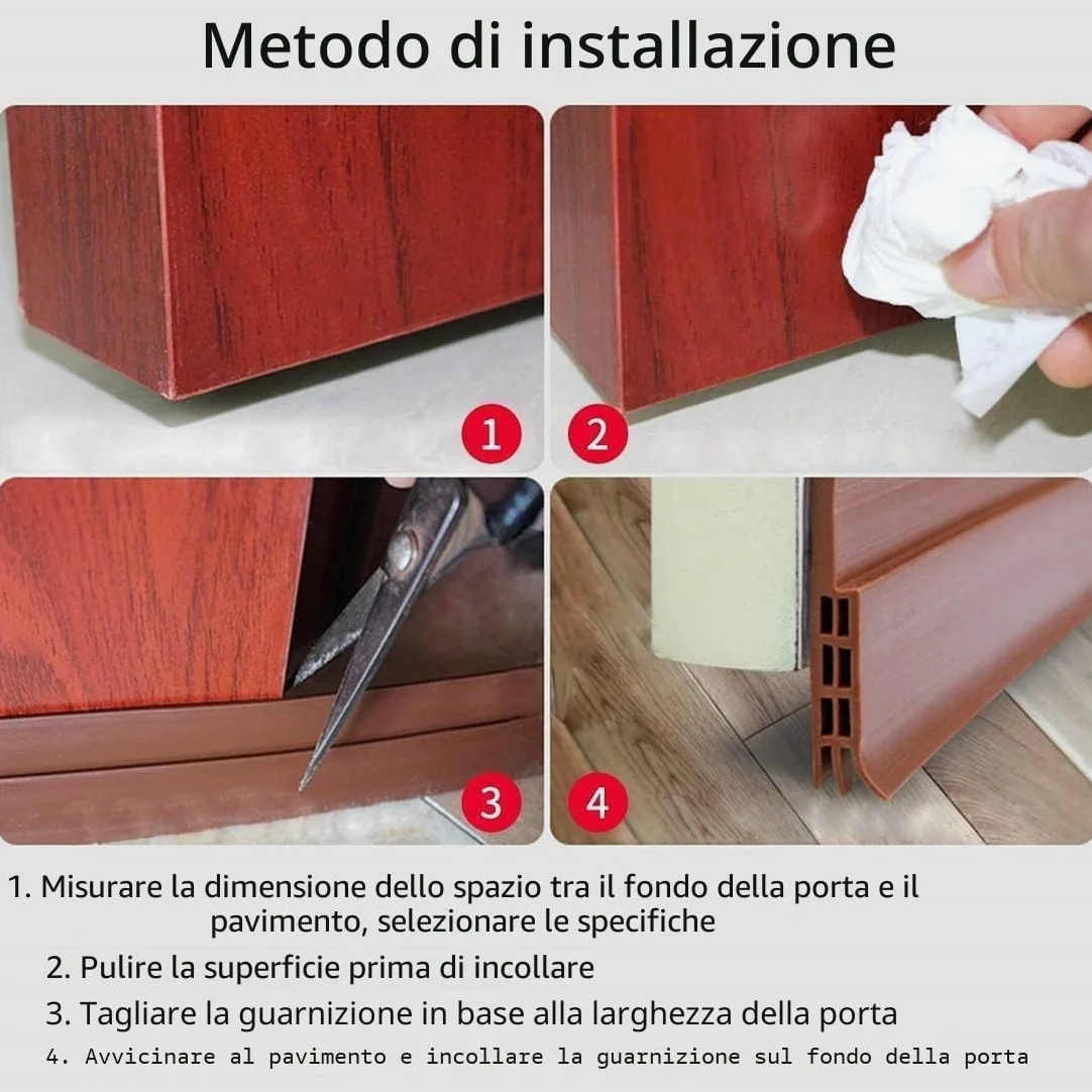 HEQUN Guarnizione Autoadesiva per Porta Esterna, Evita Aria Fredda/Rumore/Polvere/Woodlice (500 x 5cm, Marrone)