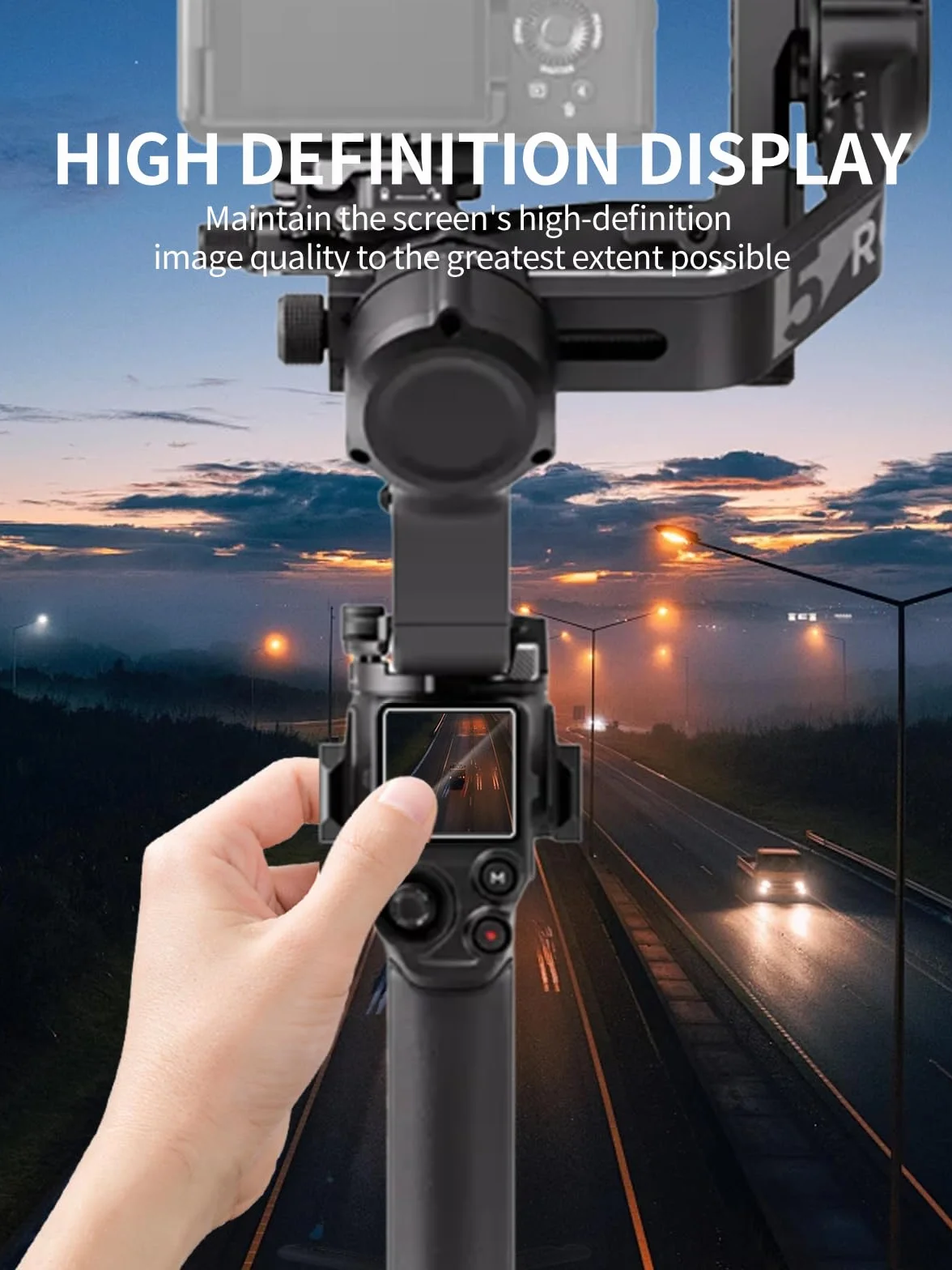 3 pellicole protettive per DJI RS5, 9H, in vetro temperato compatibile con DJI RS5, resistente, antigraffio, senza impronte digitali