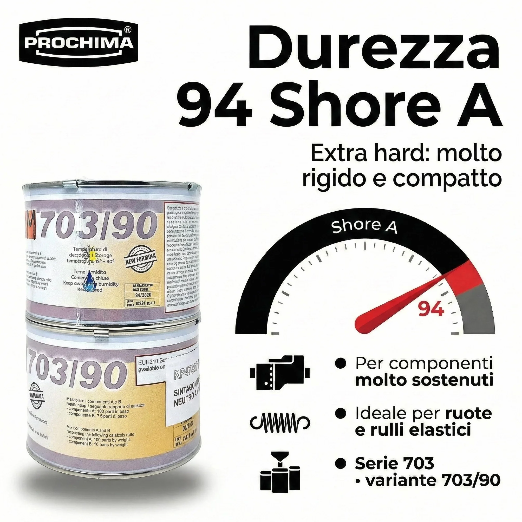 Sintagom 703/90 Resina Poliuretanica Gommoza Durezza 90 Shore A Neutro A+B 1 kg