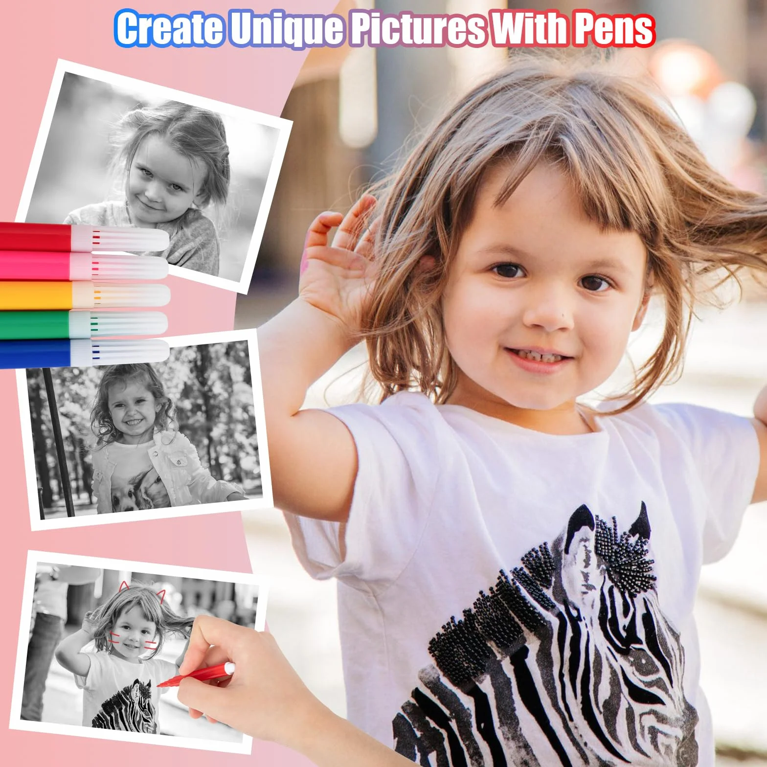 Fotocamera per bambini a stampa istantanea – Fotocamera istantanea 1080P da 6,1 cm, con scheda da 32 G e 3 rotoli di carta fotografica, fotocamera digitale per bambini, giocattoli di Natale e