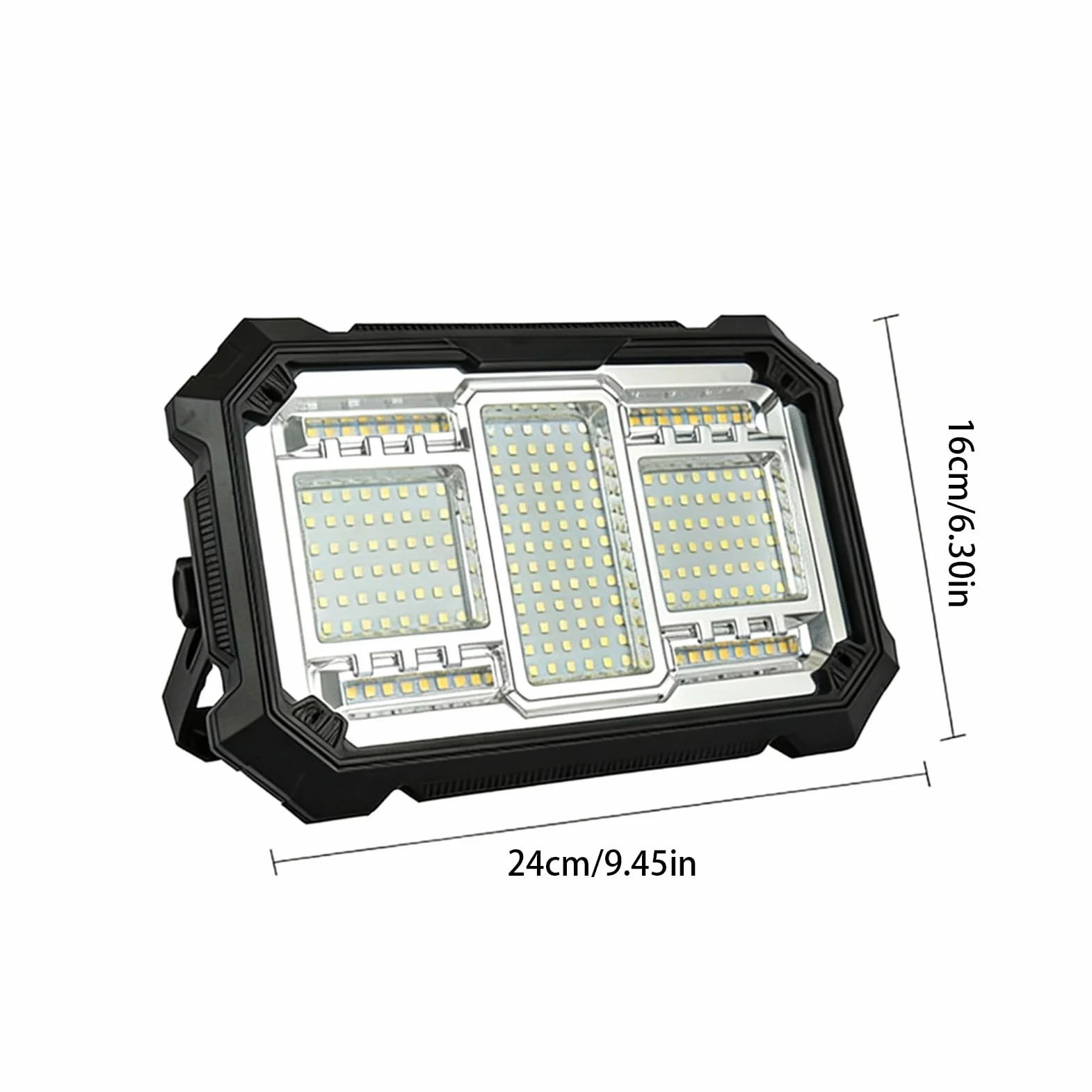 Torcia elettrica di ricarica solare IP68 con fascio regolabile e maniglia pieghevole per lampada di luminosità regolabile all'aperto
